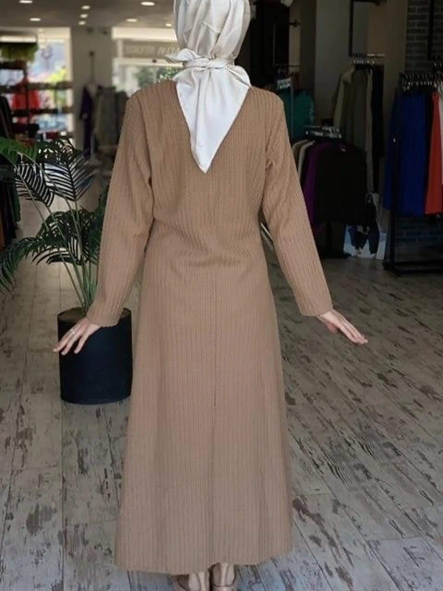 İnvee Gofre Verev Elbise 6856