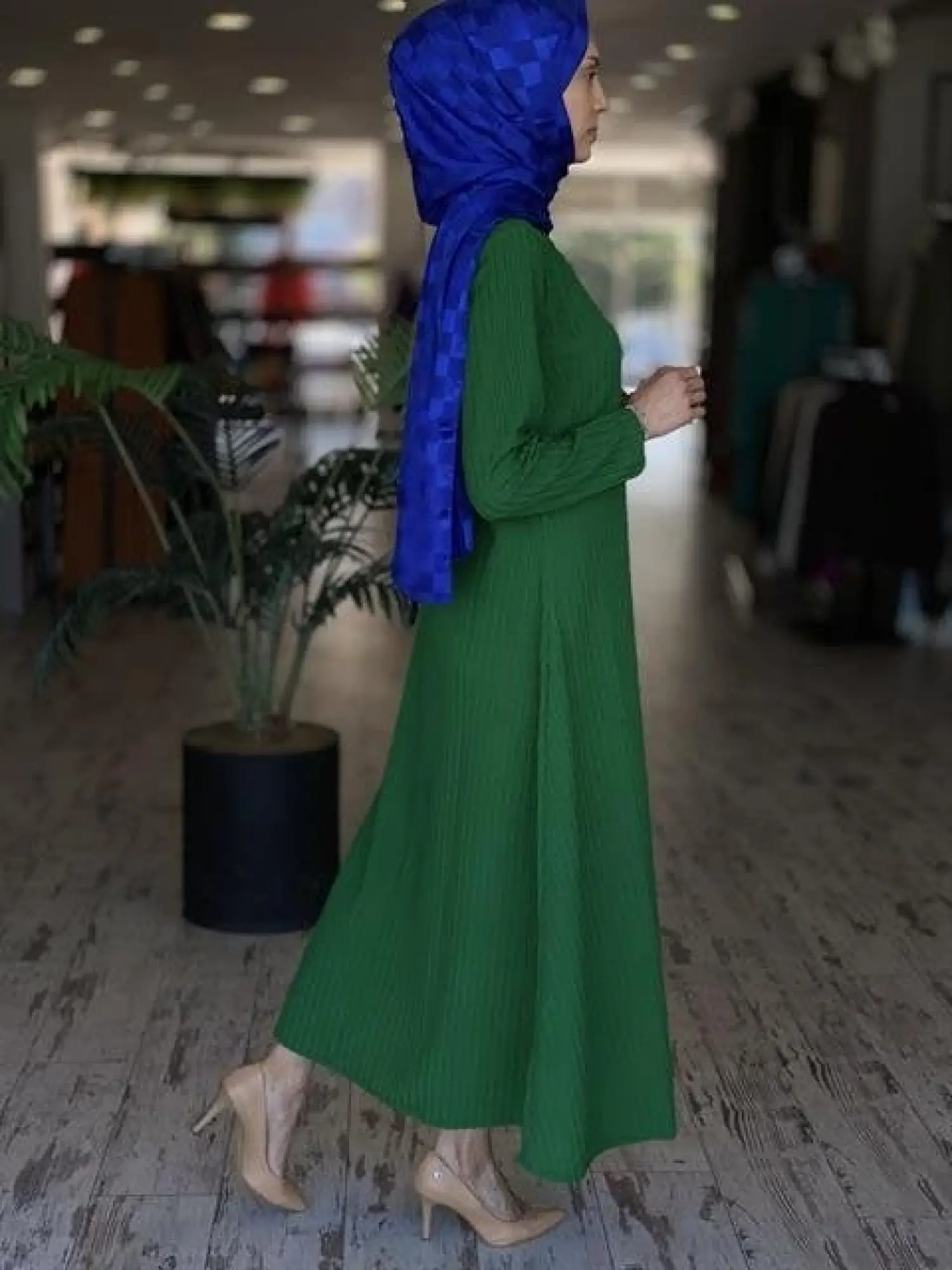 İnvee Gofre Verev Elbise 6856