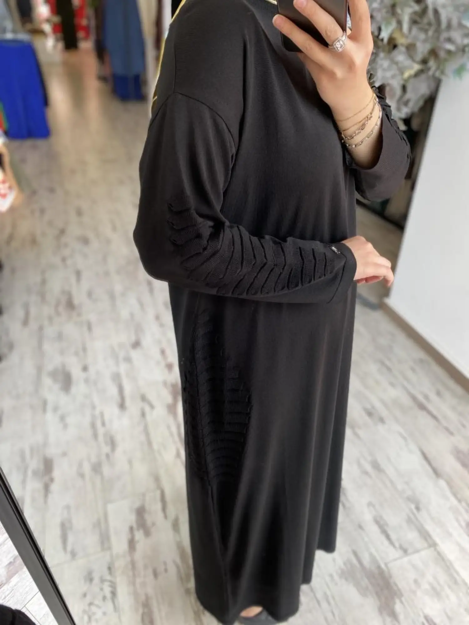 İnvee Nervür Detaylı Triko Elbise 7060