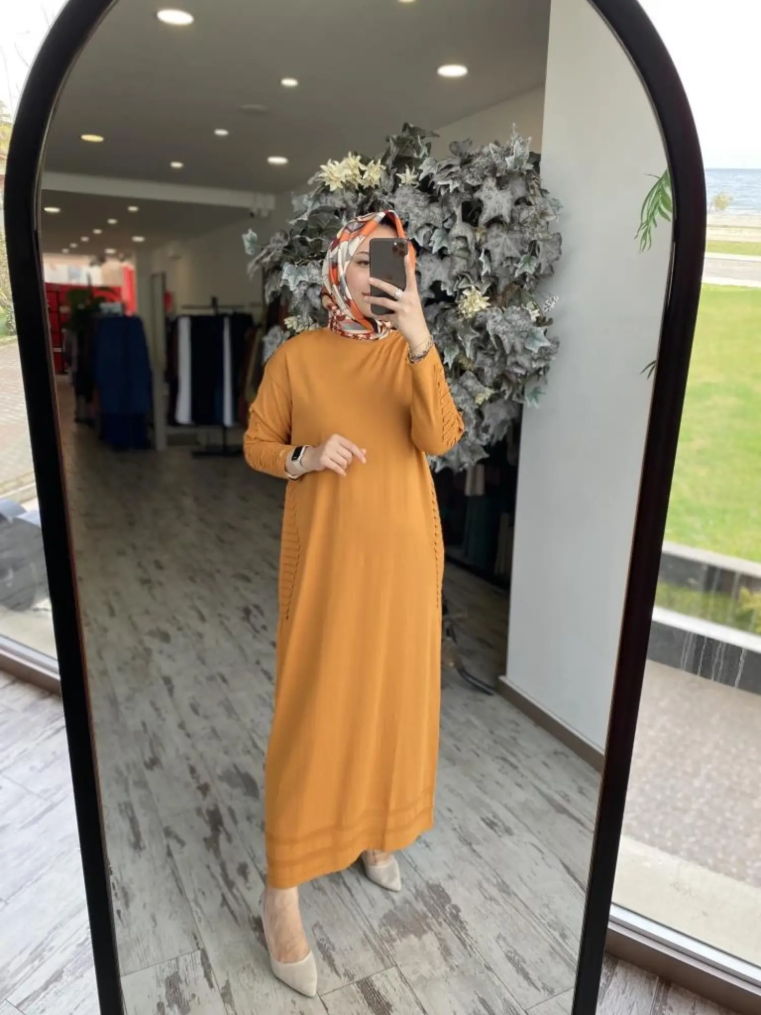 İnvee Nervür Detaylı Triko Elbise 7060