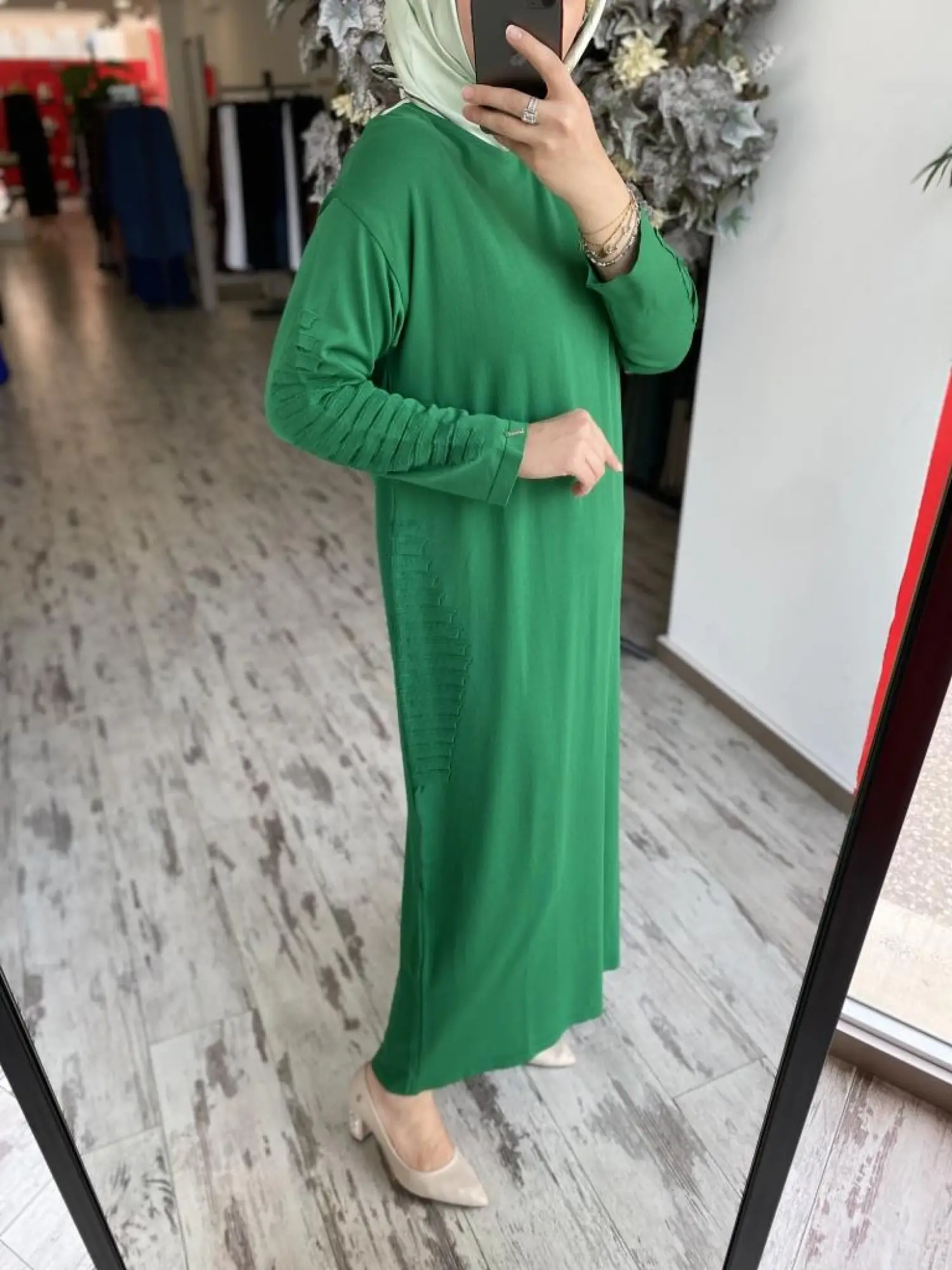 İnvee Nervür Detaylı Triko Elbise 7060