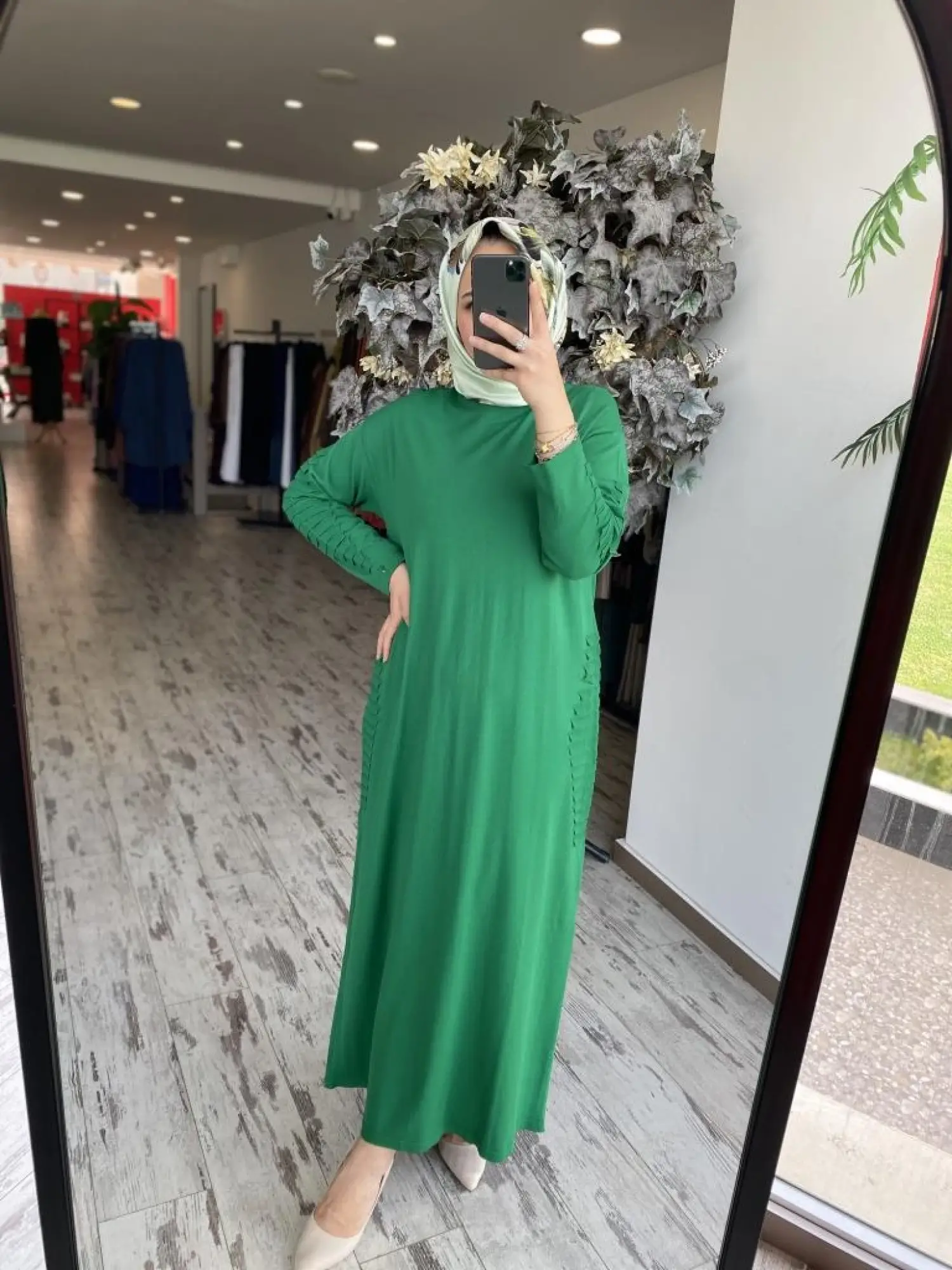 İnvee Nervür Detaylı Triko Elbise 7060