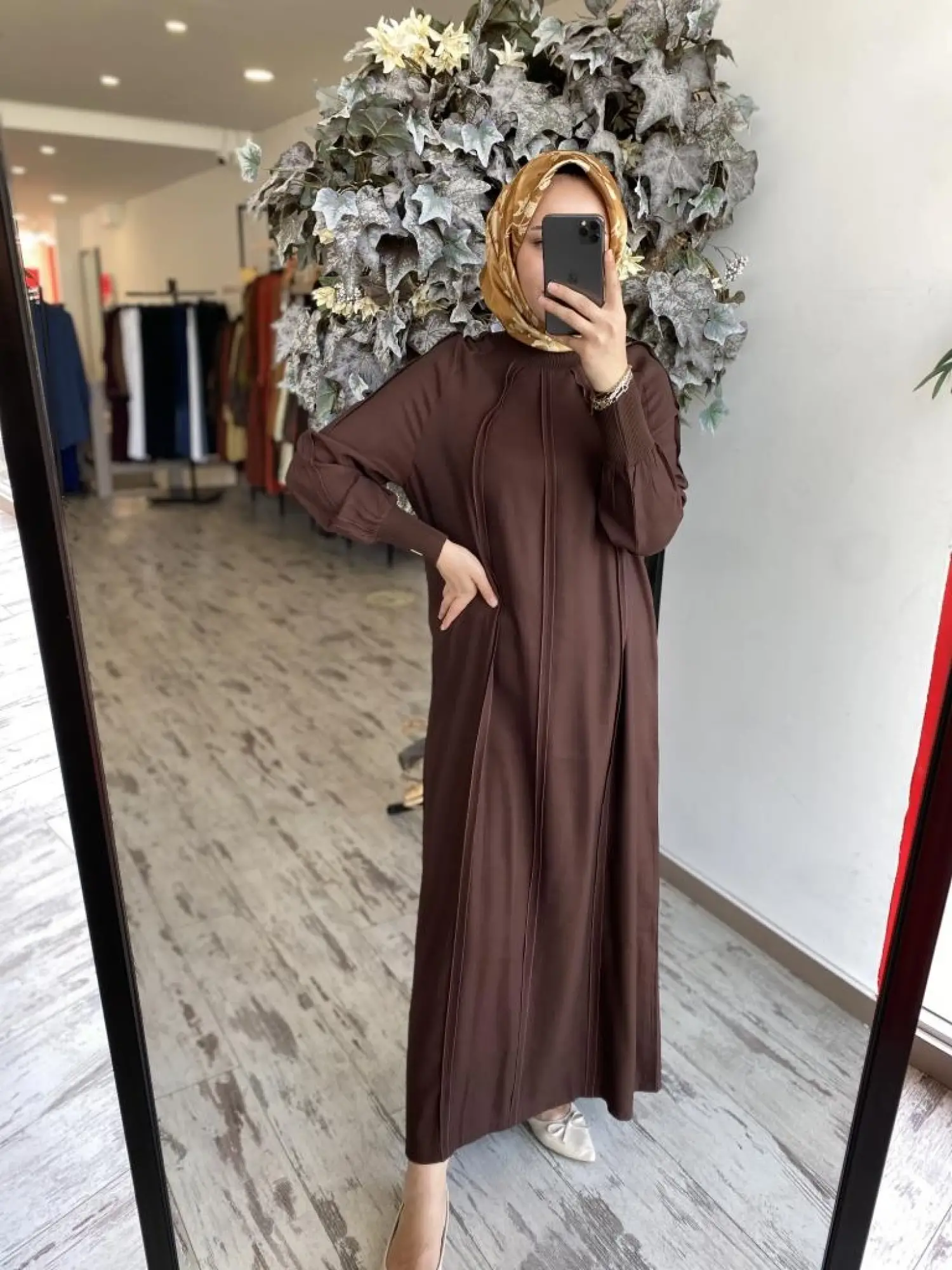 İnvee Ribana Detaylı Biyeli Modal Elbise 6936