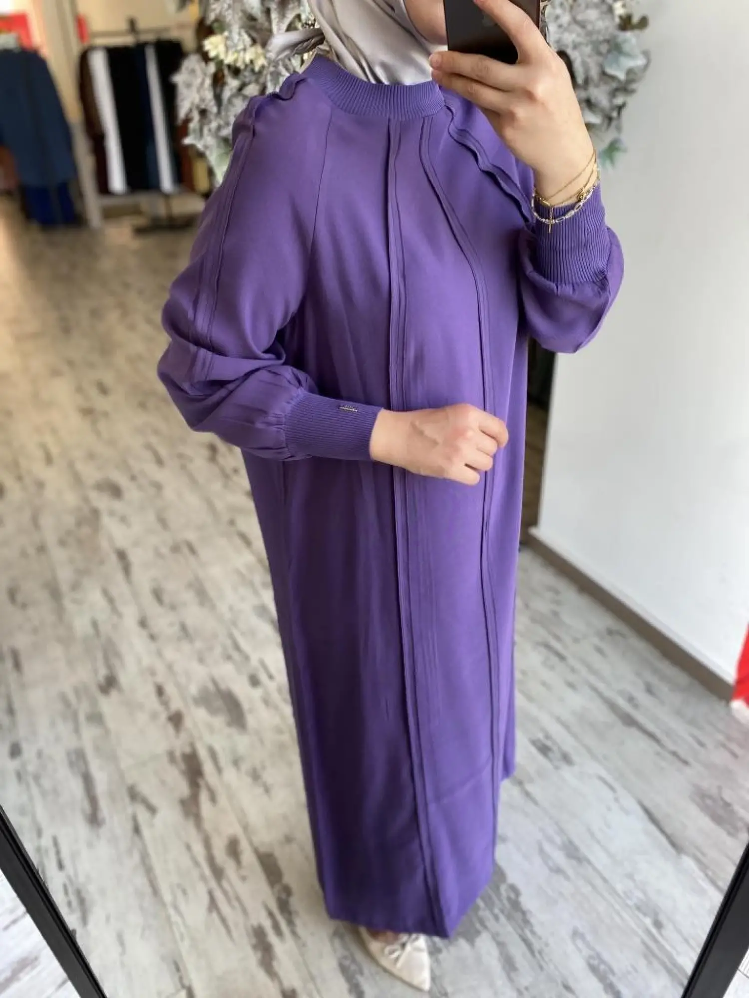 İnvee Ribana Detaylı Biyeli Modal Elbise 6936