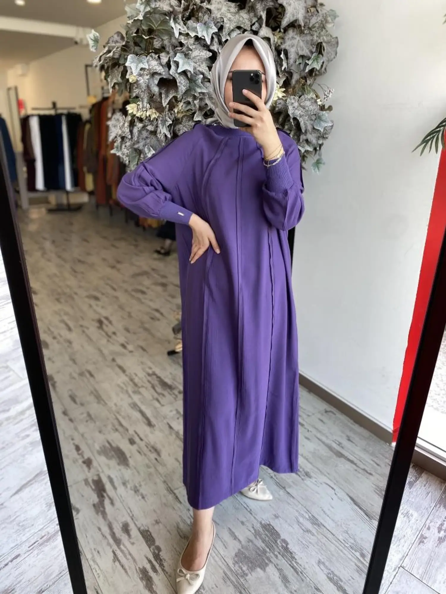 İnvee Ribana Detaylı Biyeli Modal Elbise 6936