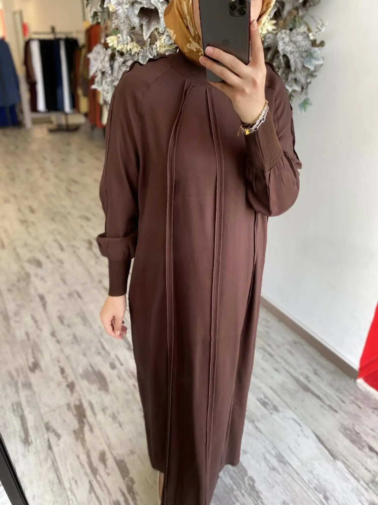 İnvee Ribana Detaylı Biyeli Modal Elbise 6936