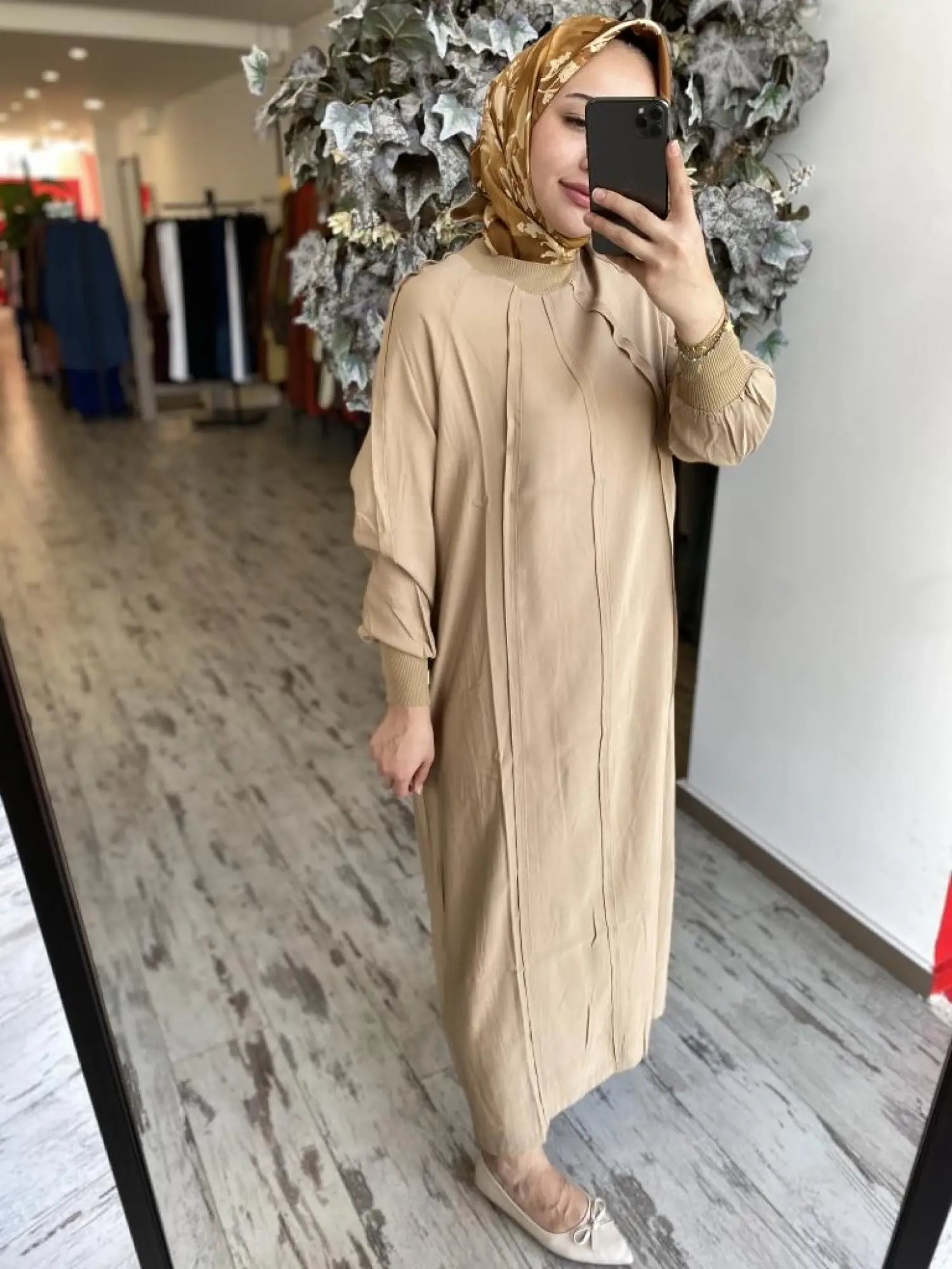 İnvee Ribana Detaylı Biyeli Modal Elbise 6936