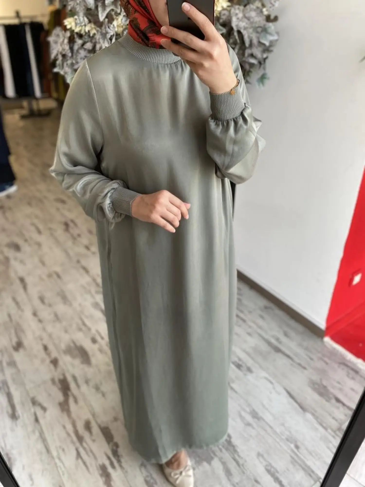 İnvee Ribanalı Saten Elbise 7005