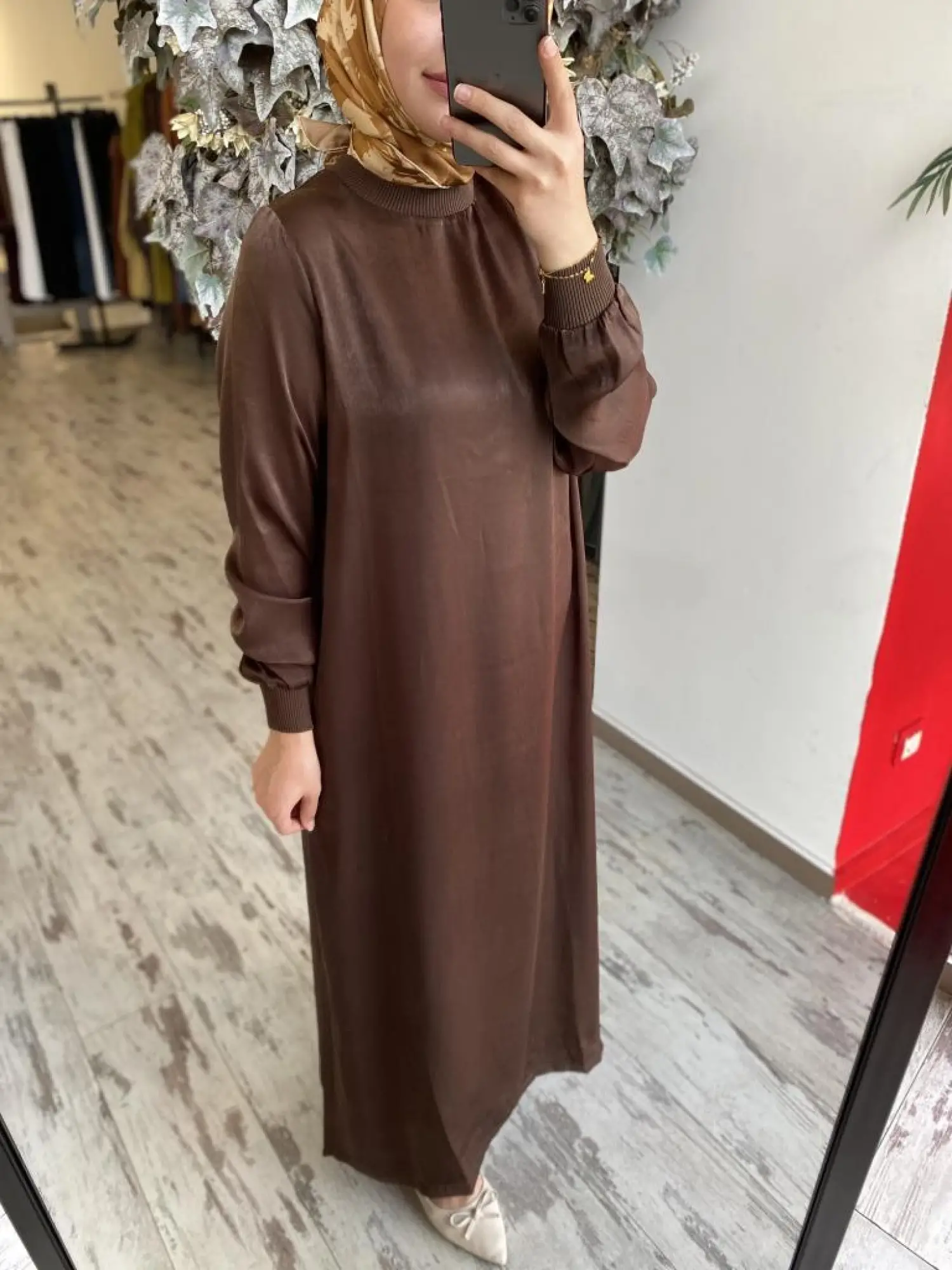 İnvee Ribanalı Saten Elbise 7005