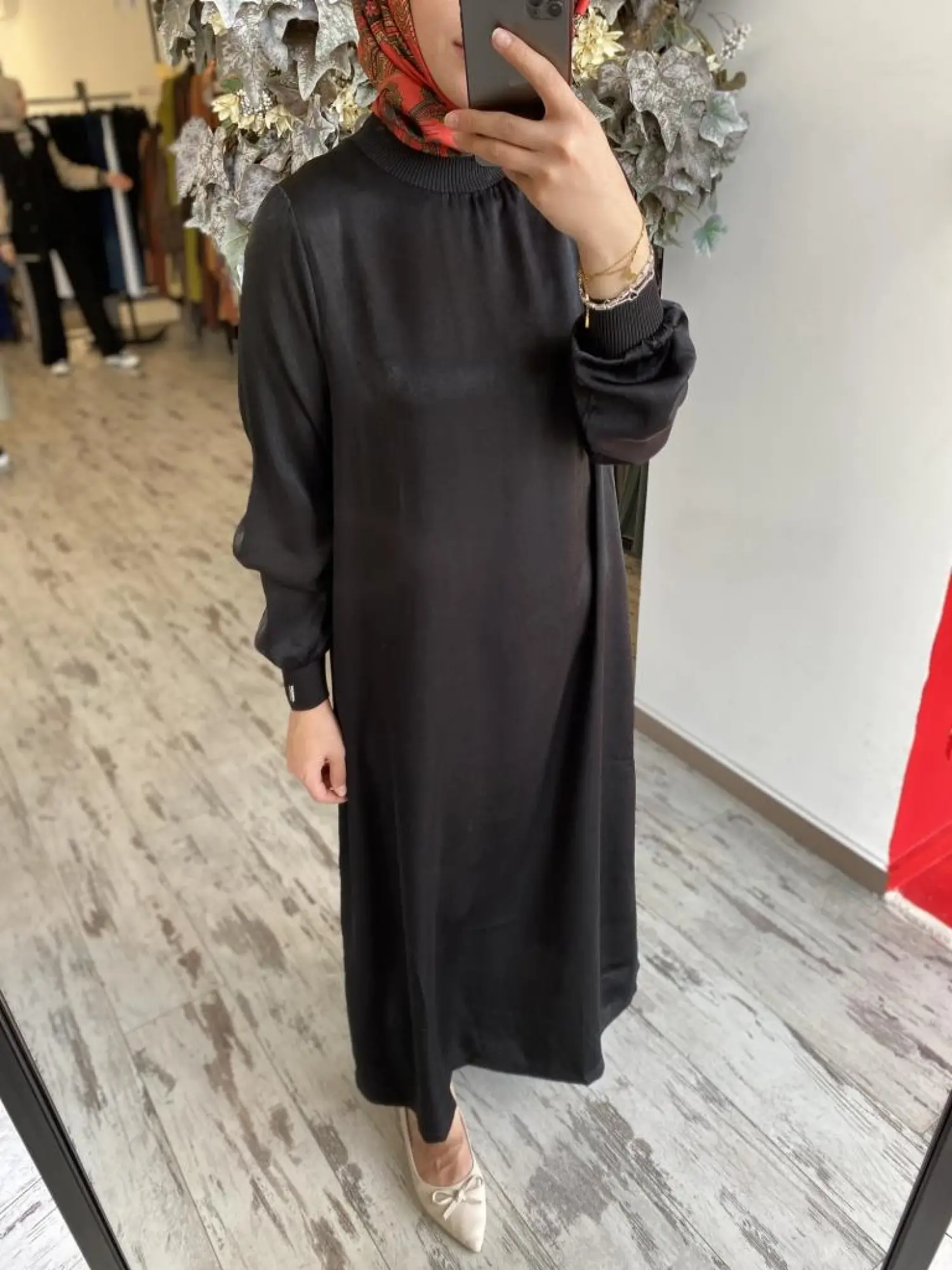 İnvee Ribanalı Saten Elbise 7005