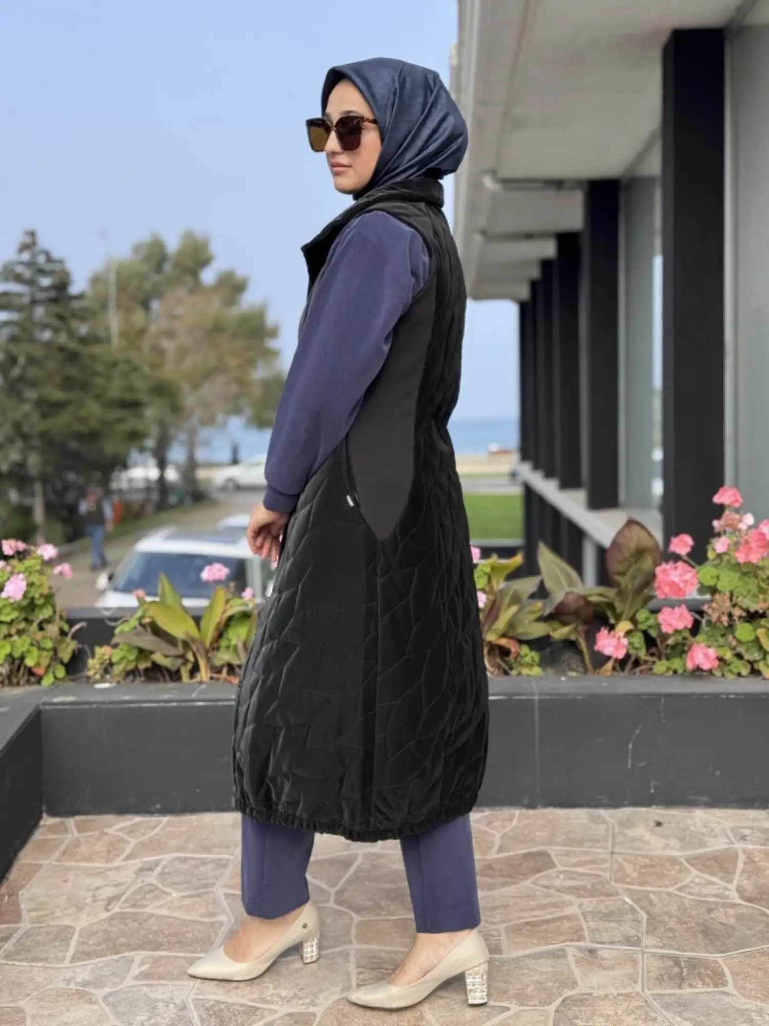 İnvee Triko Detaylı Çıtçıtlı Rugan Yelek