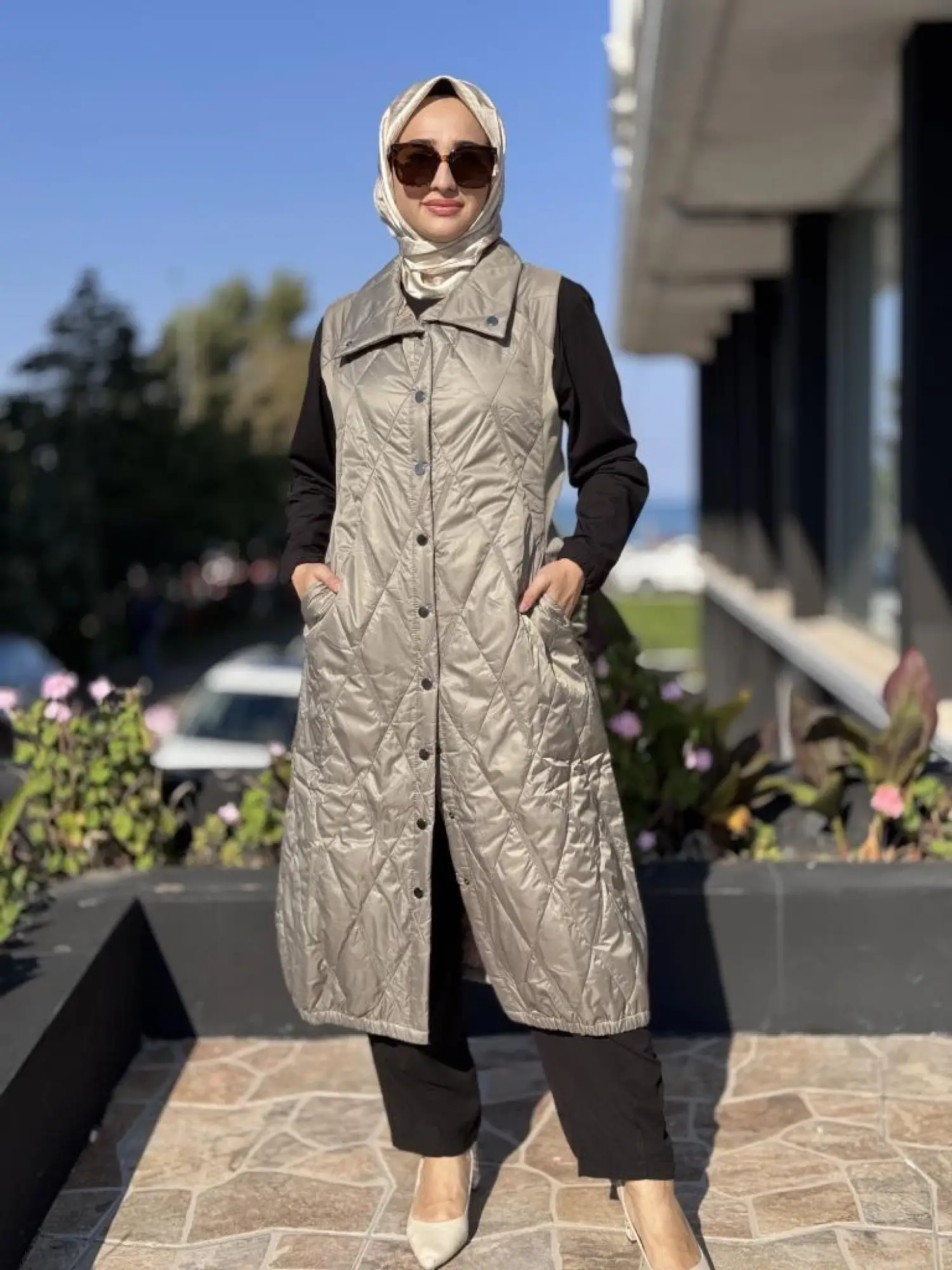 İnvee Triko Detaylı Kapitone Yelek 6916