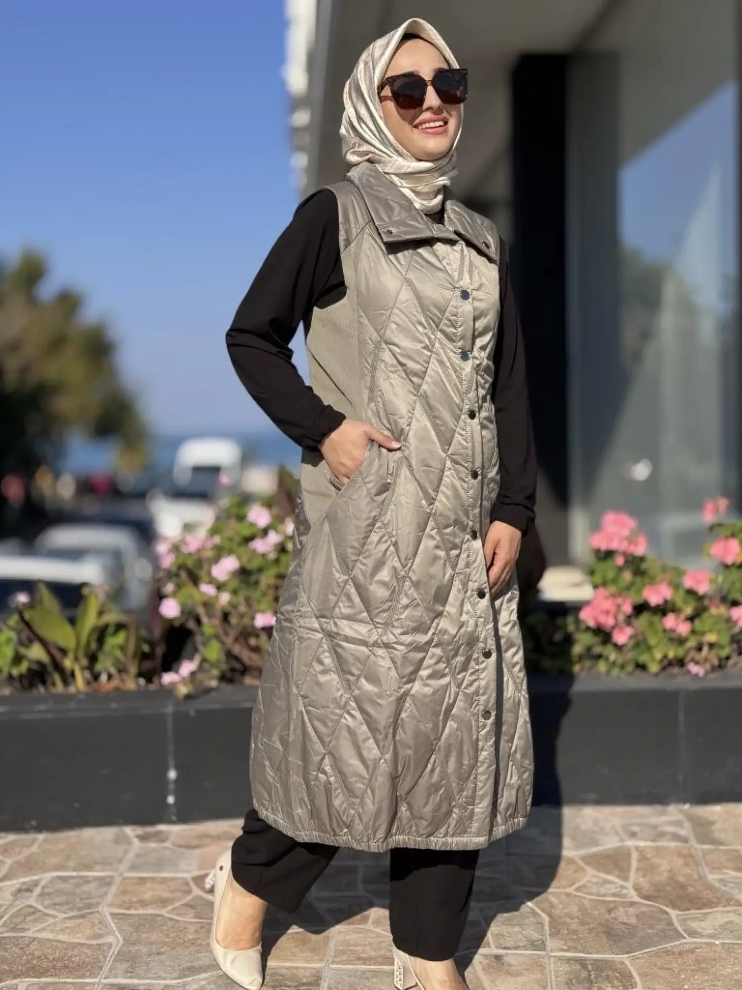 İnvee Triko Detaylı Kapitone Yelek 6916