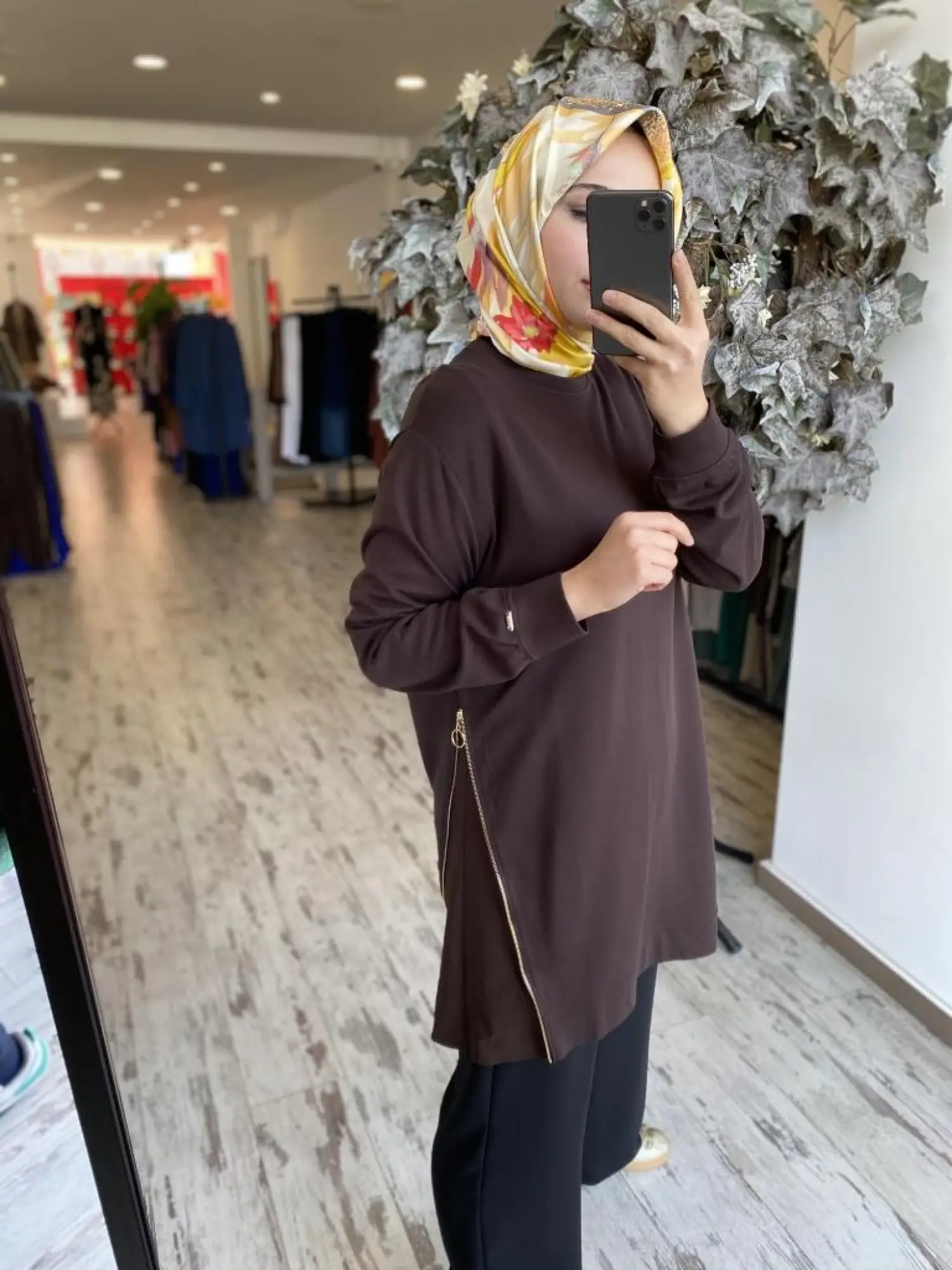 İNVEE Yanları Fermuarlı Penye Tunik 7047