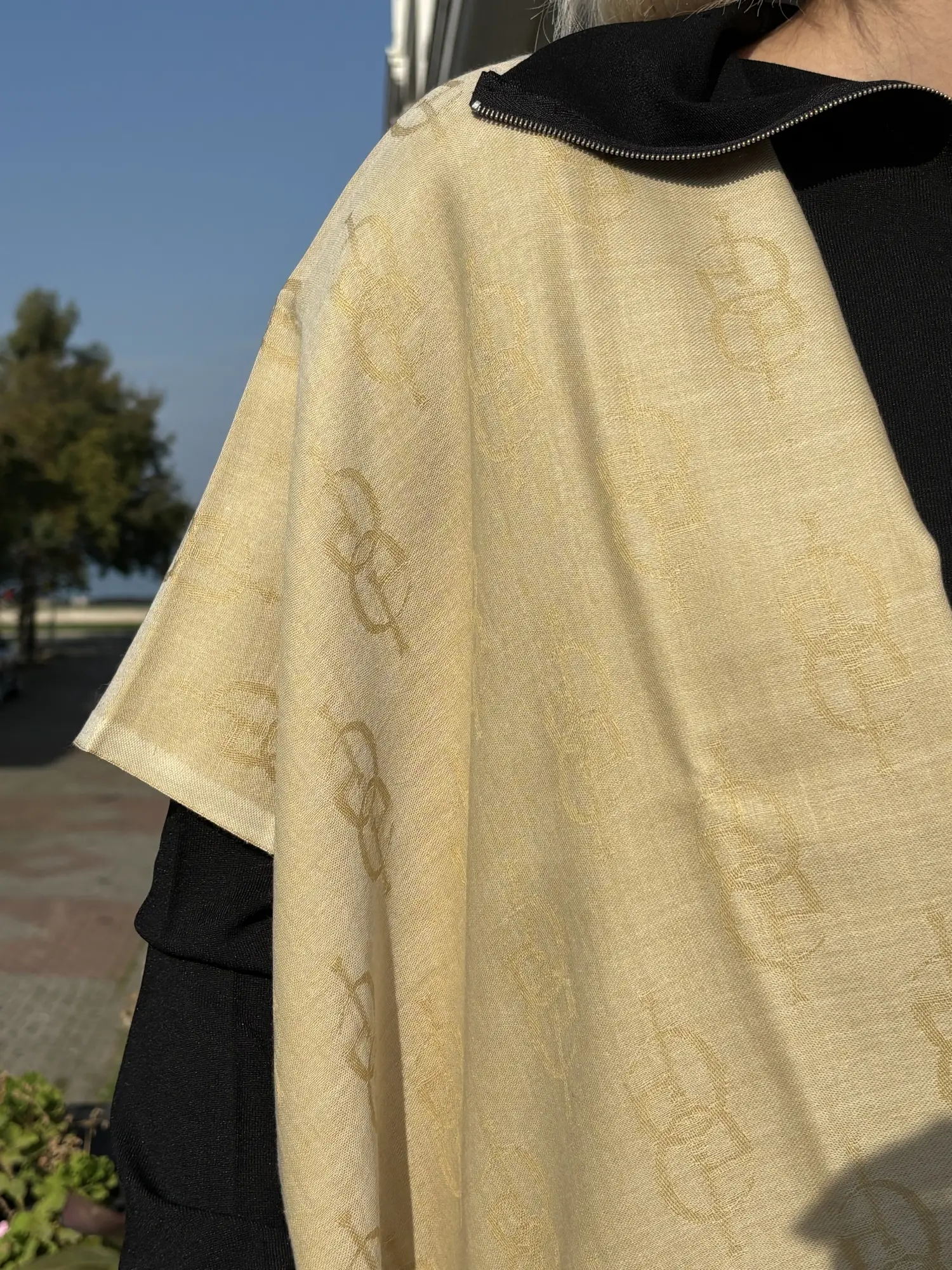 İpekevi Monogram Yün İpek Şal 09326