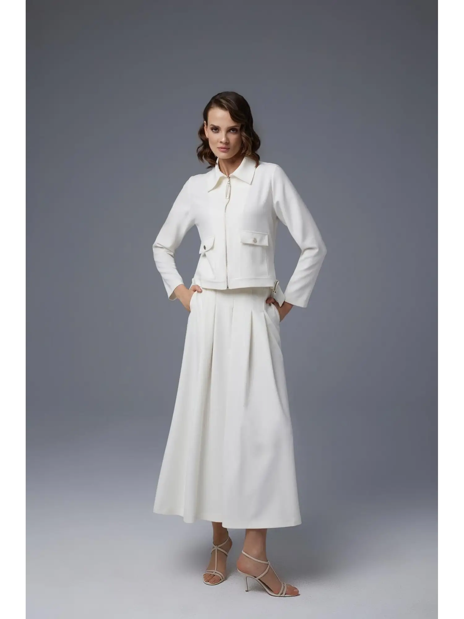 Jamila Sarah Kısa Ceket Pantolon/Etek Takım 9014