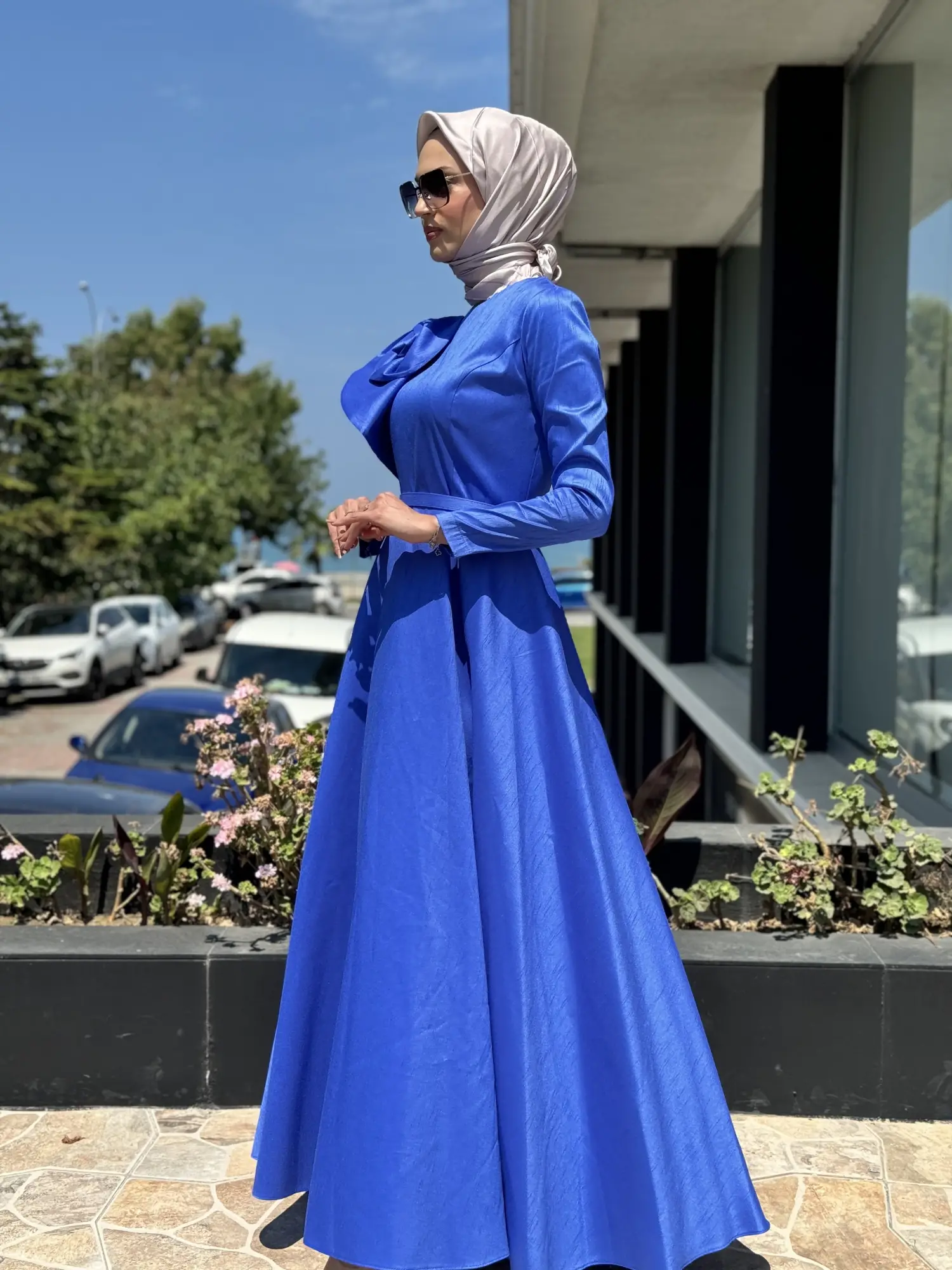 Jamila Sarah Şantuk Güllü Tesettür Abiye Elbise 3038