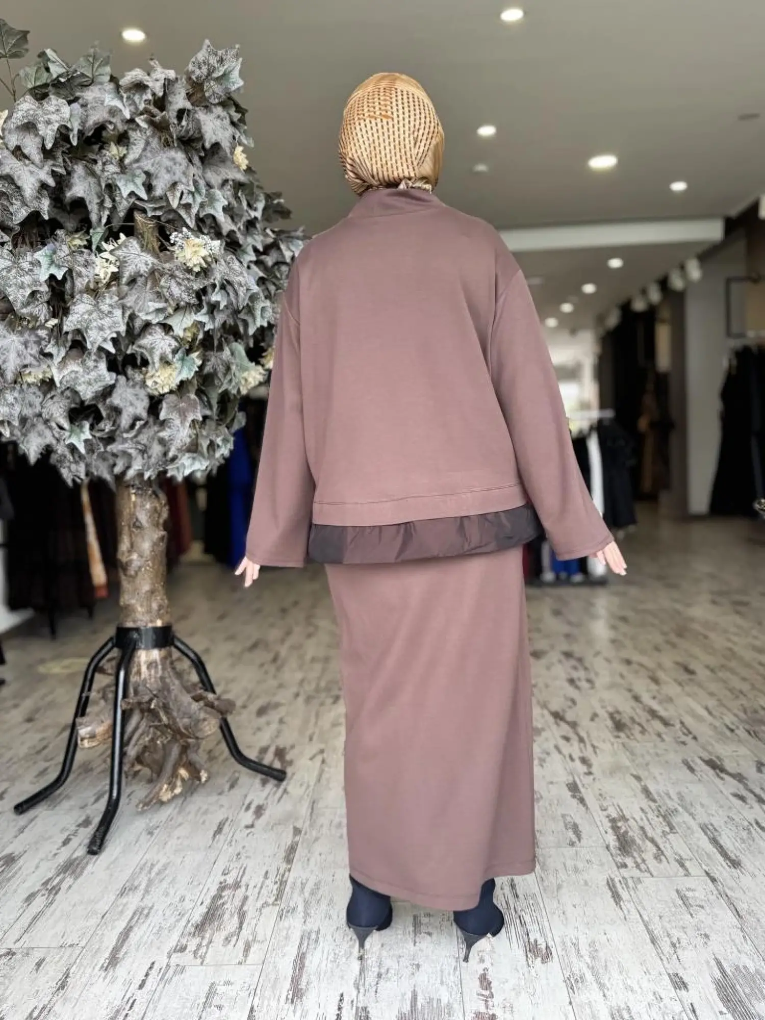 Kahma Düğme Detaylı Örme Etek