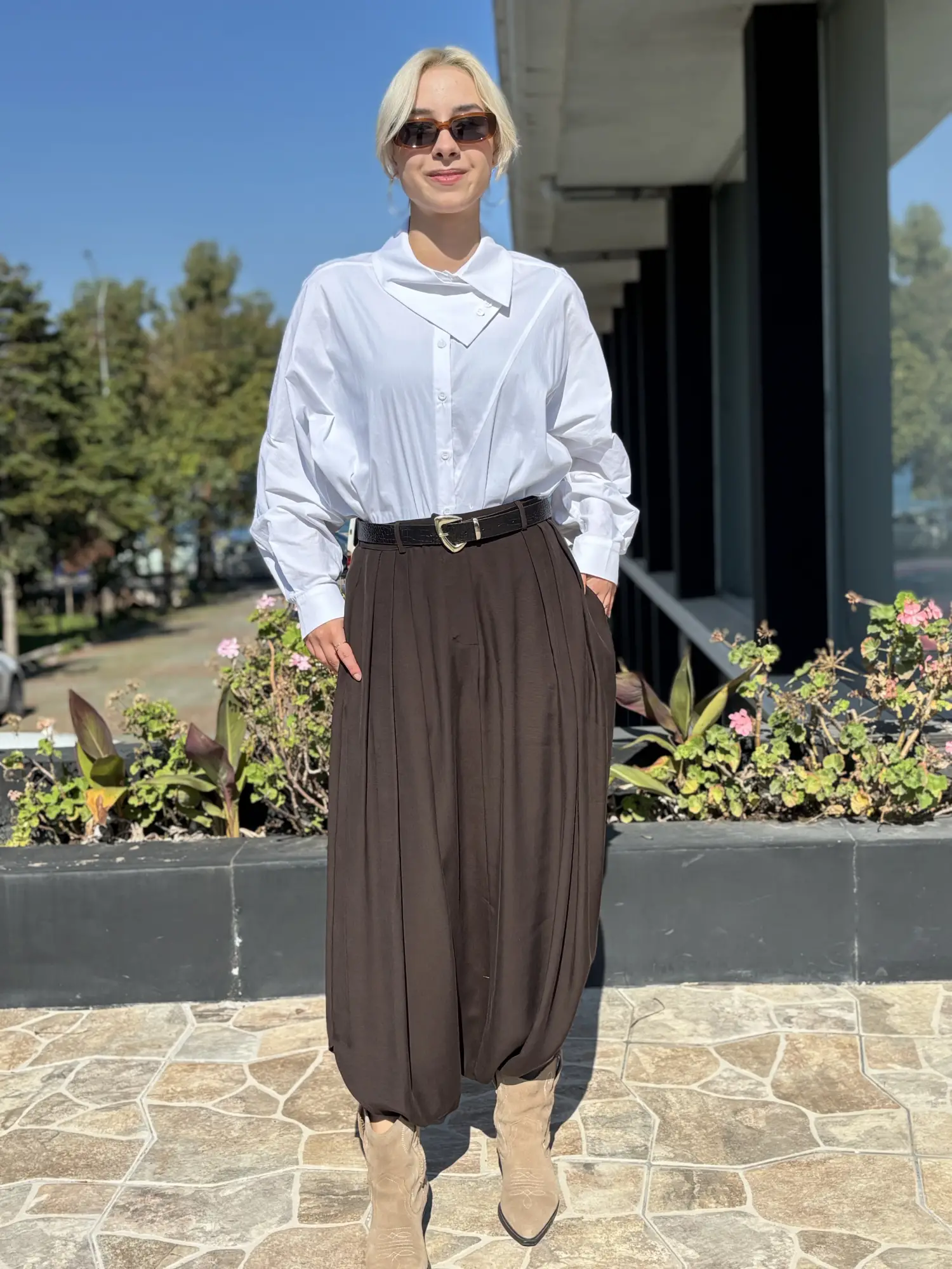 Kahma Etek Görünümlü Şalvar