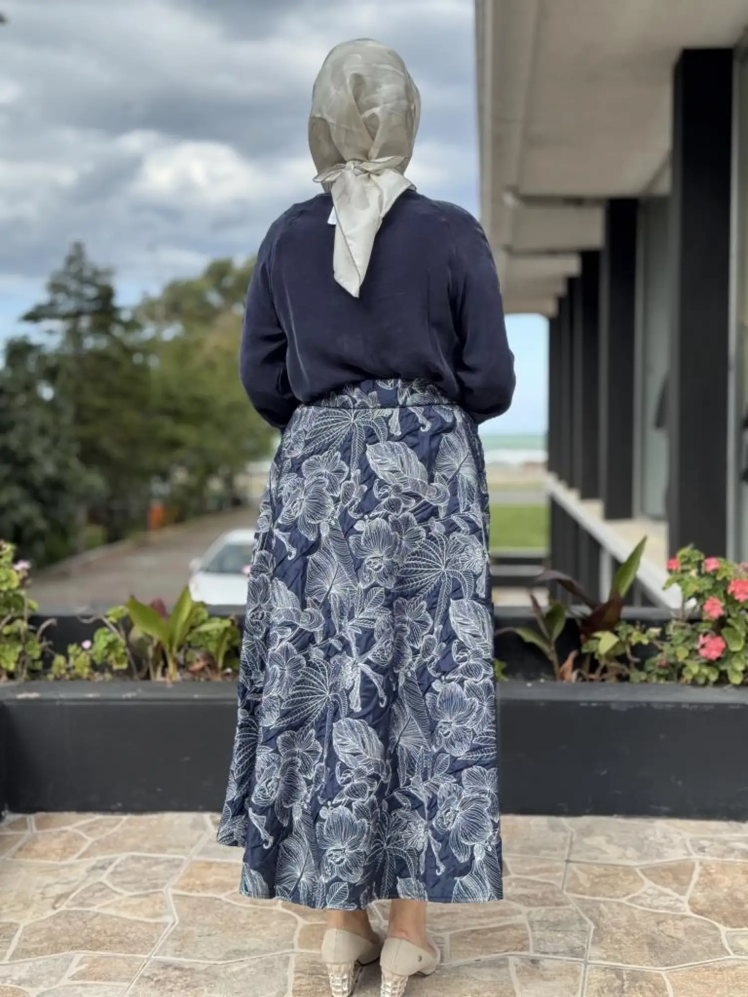 Kahma Florel Desen Kapitone Etek