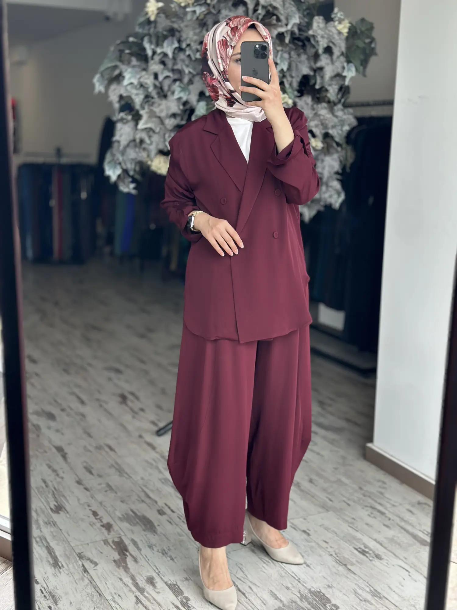 Kahma Tensel Ceket Şalvar Pantolon Takım