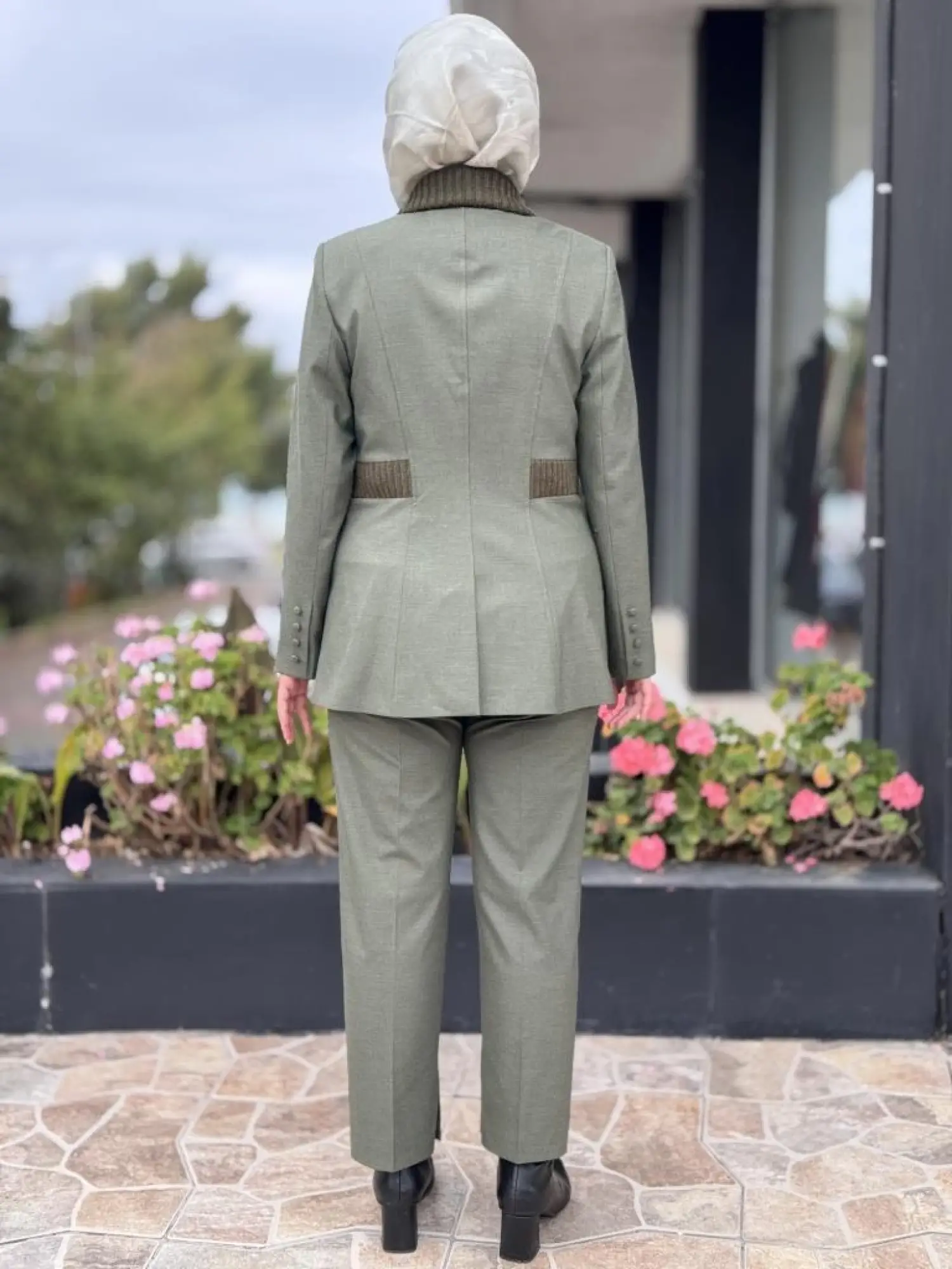 Kahma Triko Detaylı Ceket Pantolon Takım