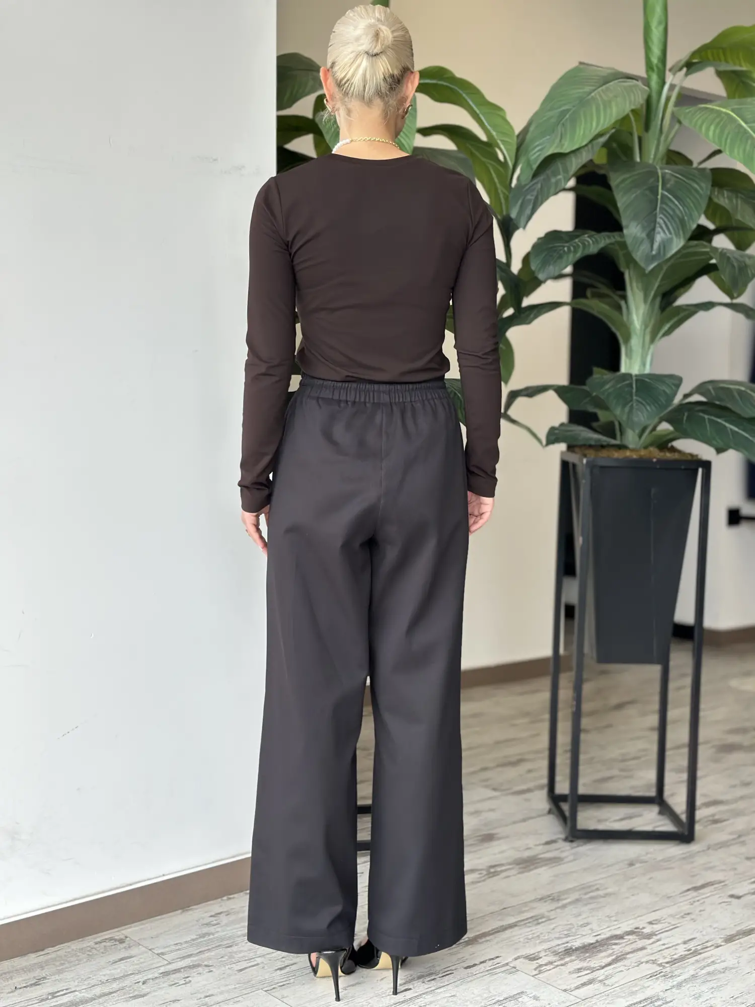 Kayra Belden Lastikli Geniş Paça Kot Pantolon KA79008