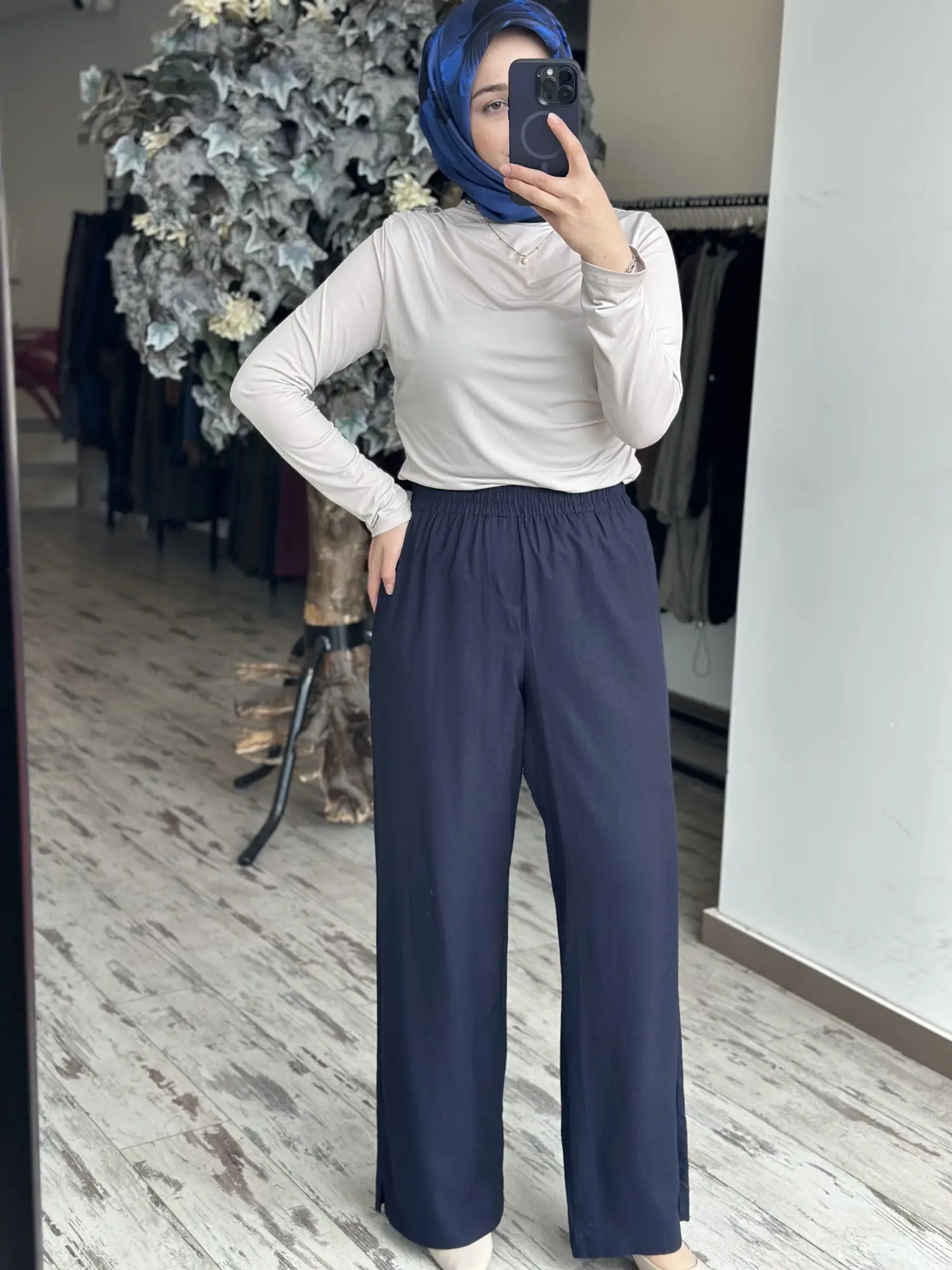 Kayra  Beli Lastikli Keten  Pantolon KA19026
