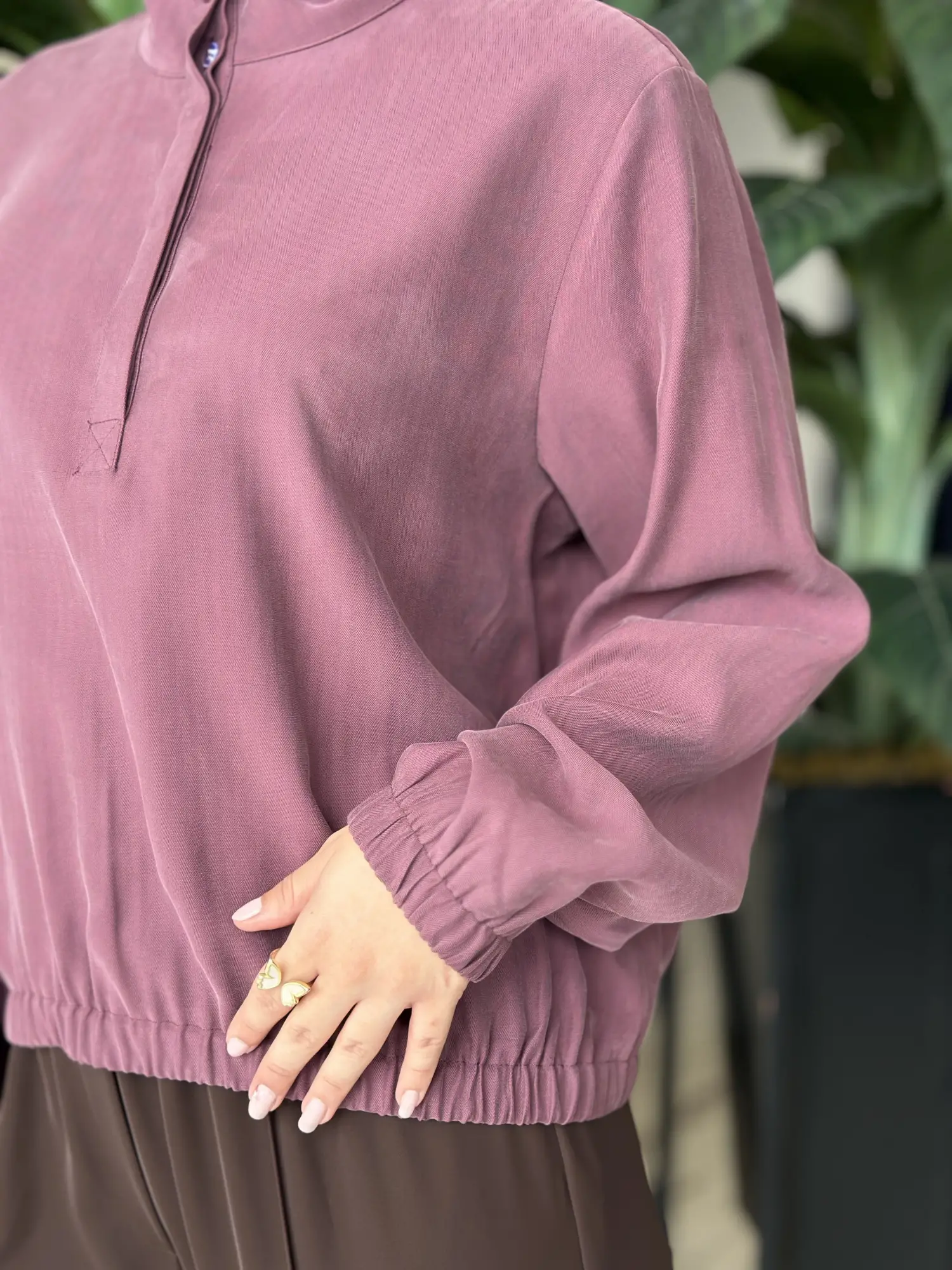 Kayra Dik Yaka Rayon Bluz KA11004