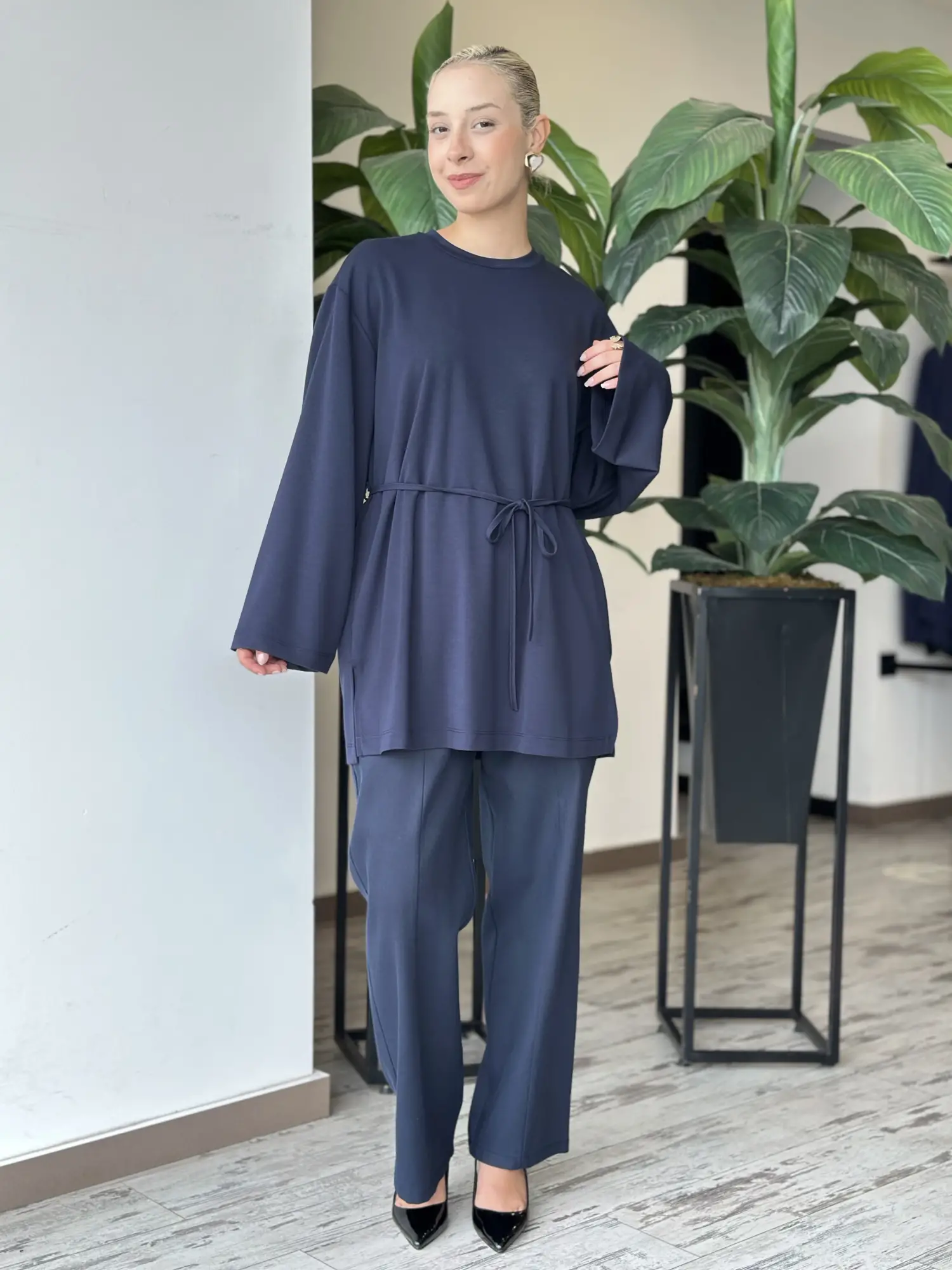Kayra İp Kemerli Modal Sweatshirt KA31009