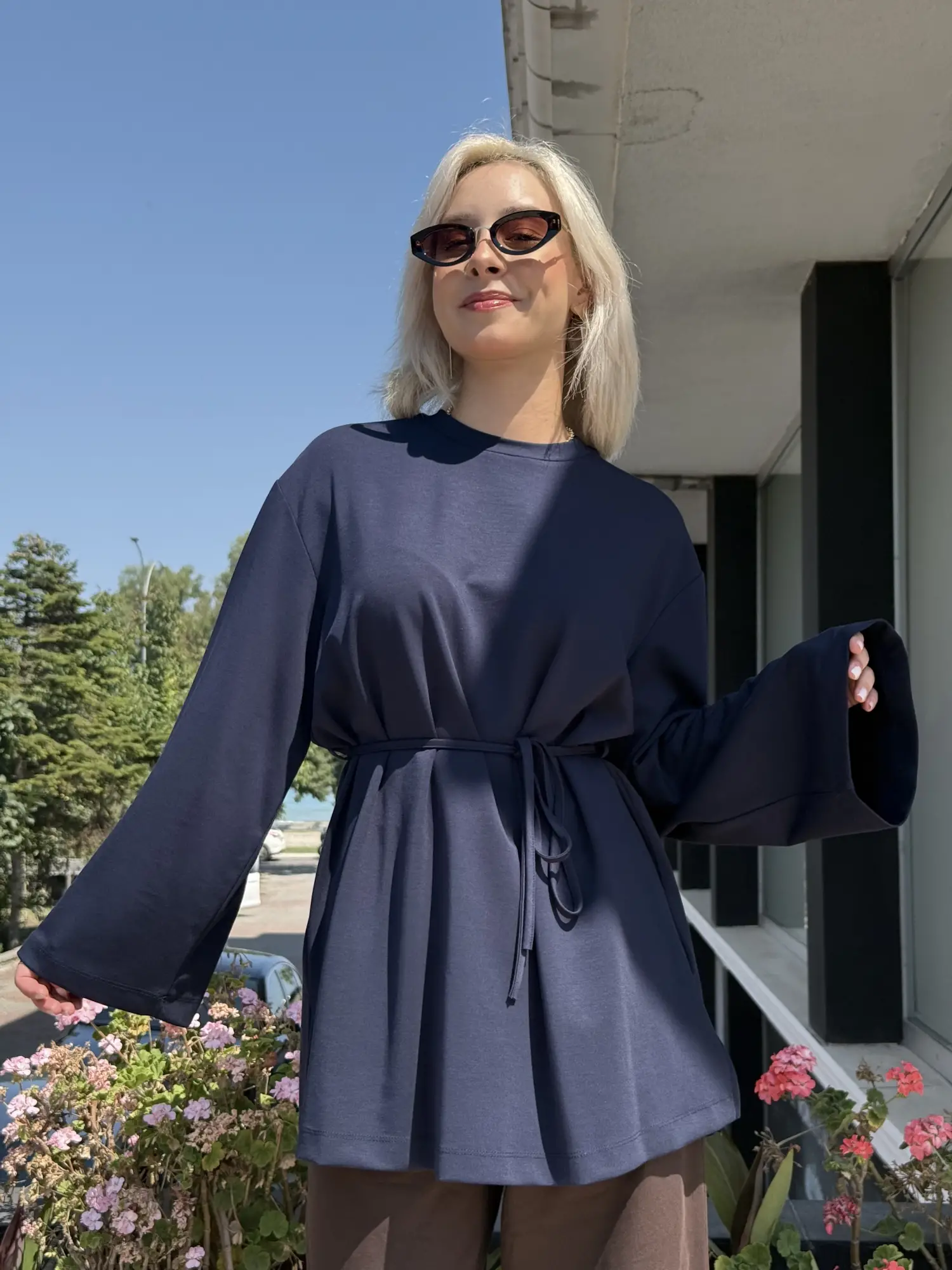 Kayra İp Kemerli Modal Sweatshirt KA31009