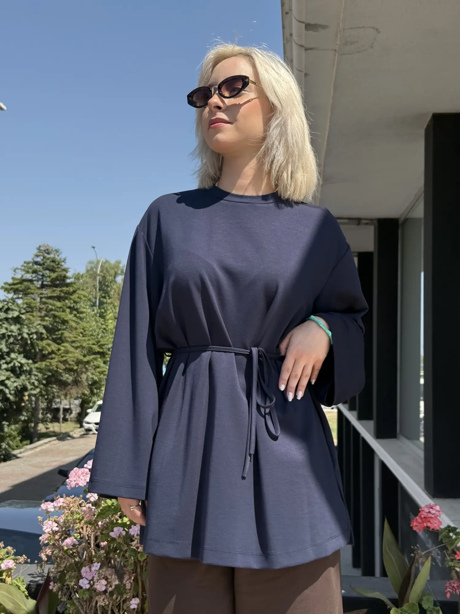 Kayra İp Kemerli Modal Sweatshirt KA31009