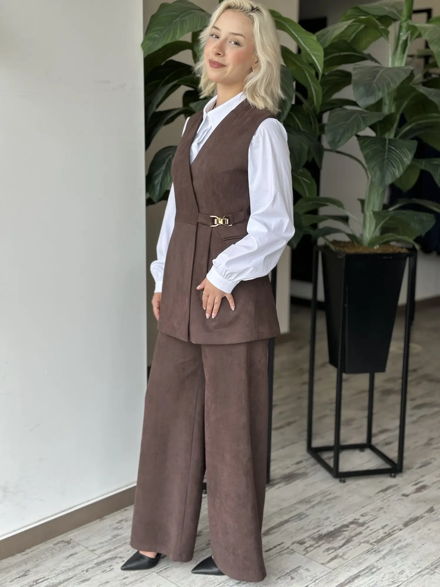 Kayra Süet Yelek Pantolon Takım KA16014