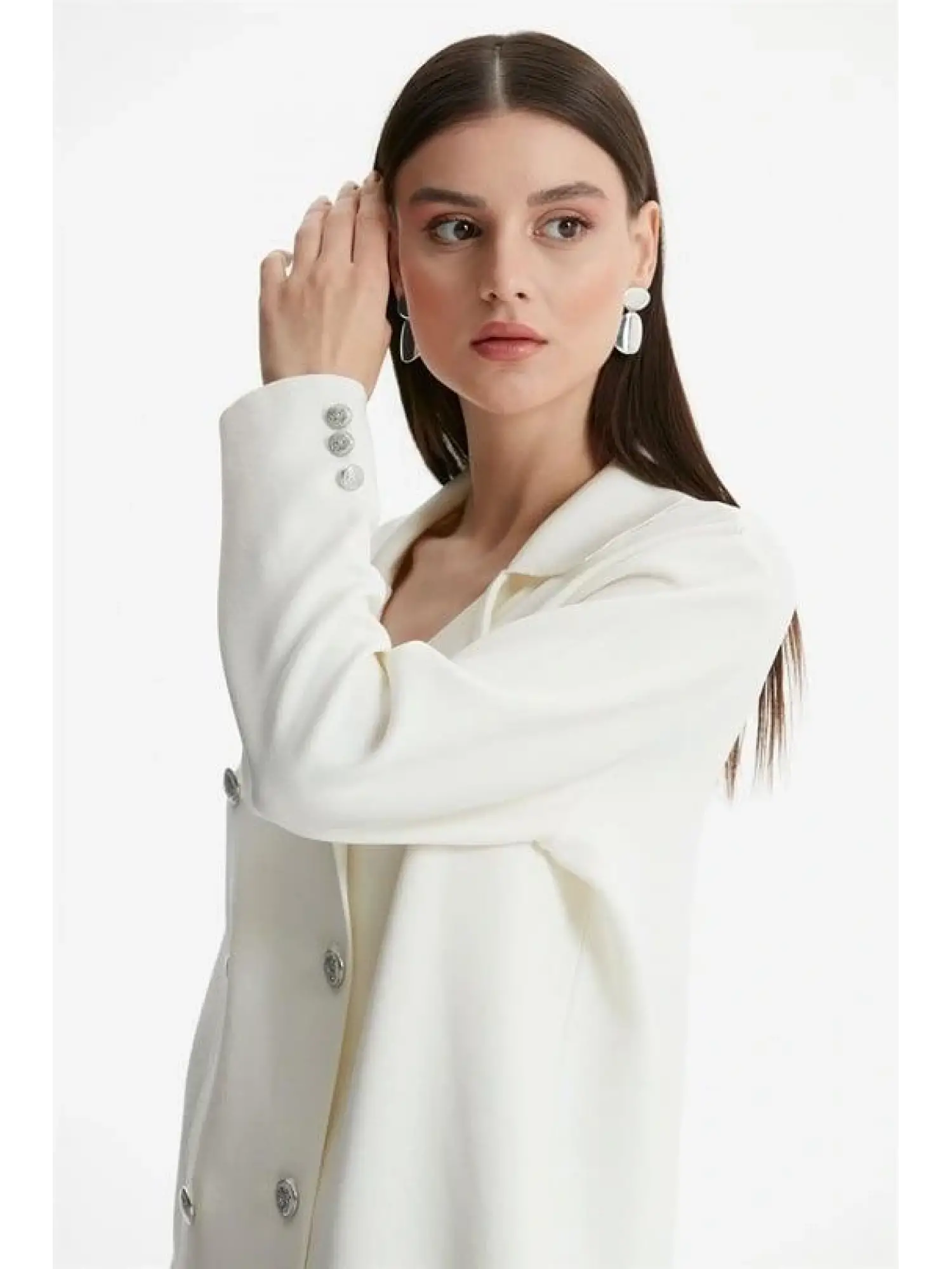 Kruvaze Yaka Rayon Ceket/Hırka HRK21464