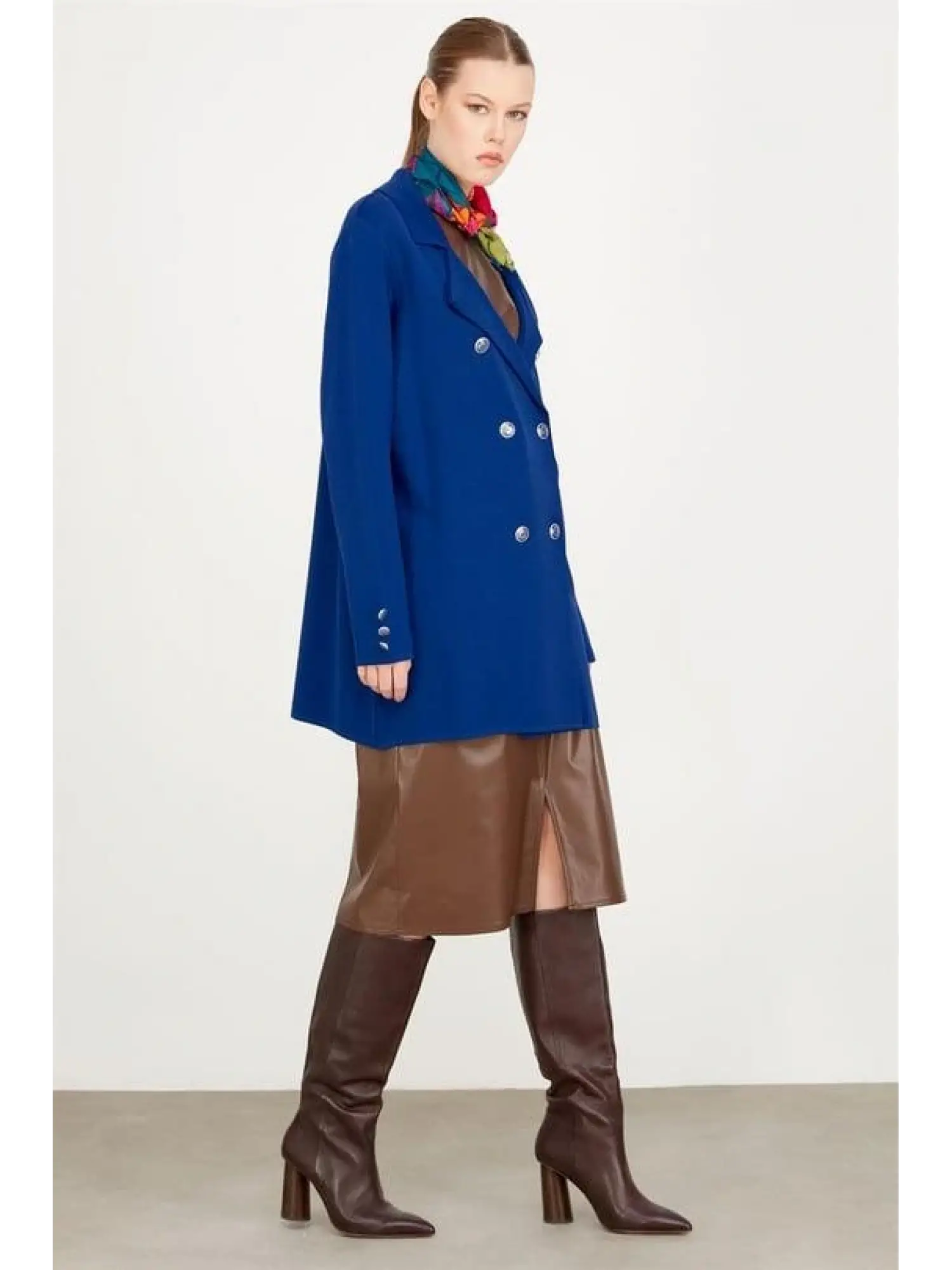 Kruvaze Yaka Rayon Ceket/Hırka HRK21464