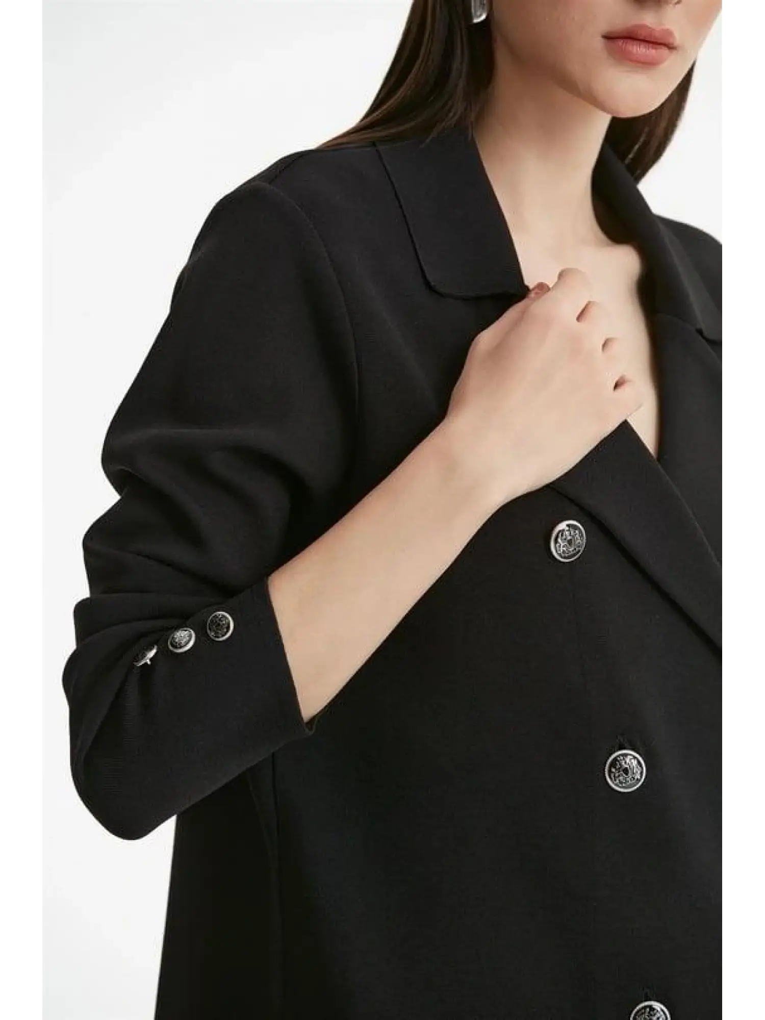 Kruvaze Yaka Rayon Ceket/Hırka HRK21464