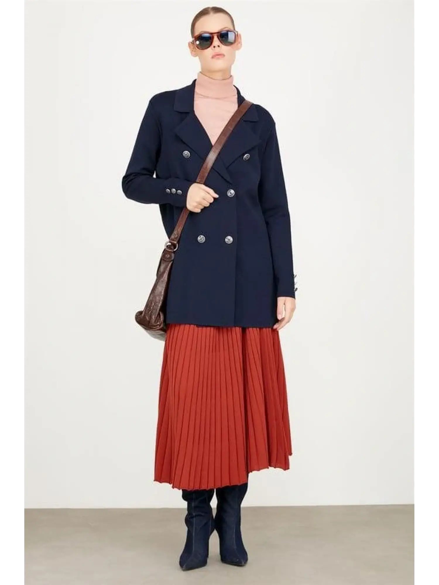 Kruvaze Yaka Rayon Ceket/Hırka HRK21464