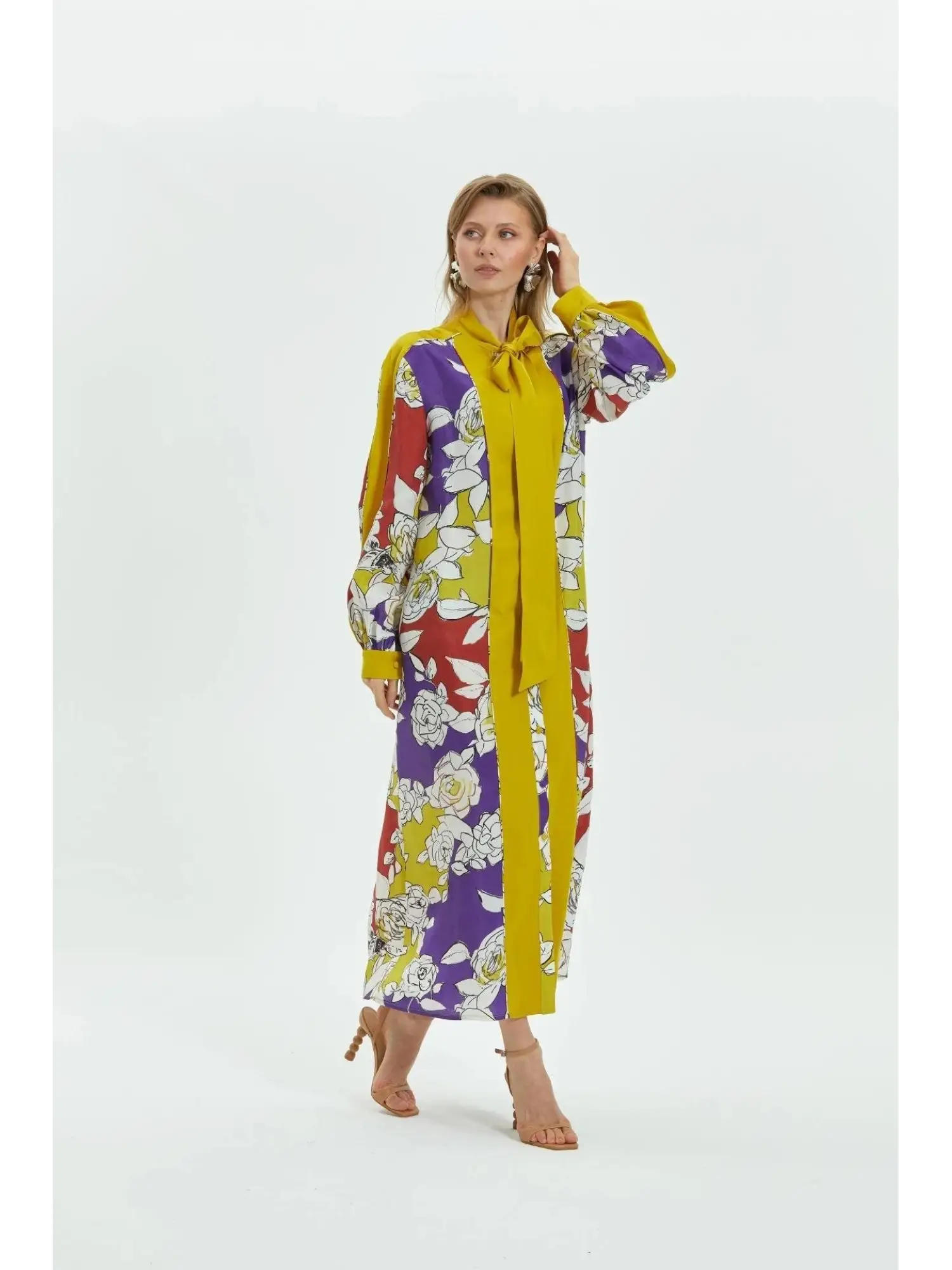 Lisa Desenli Elbise 3078