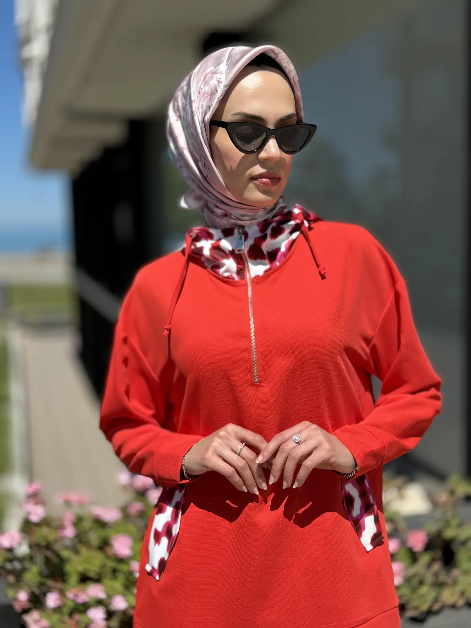 Lisa Kapüşonlu Tunik Etek Takım 3032