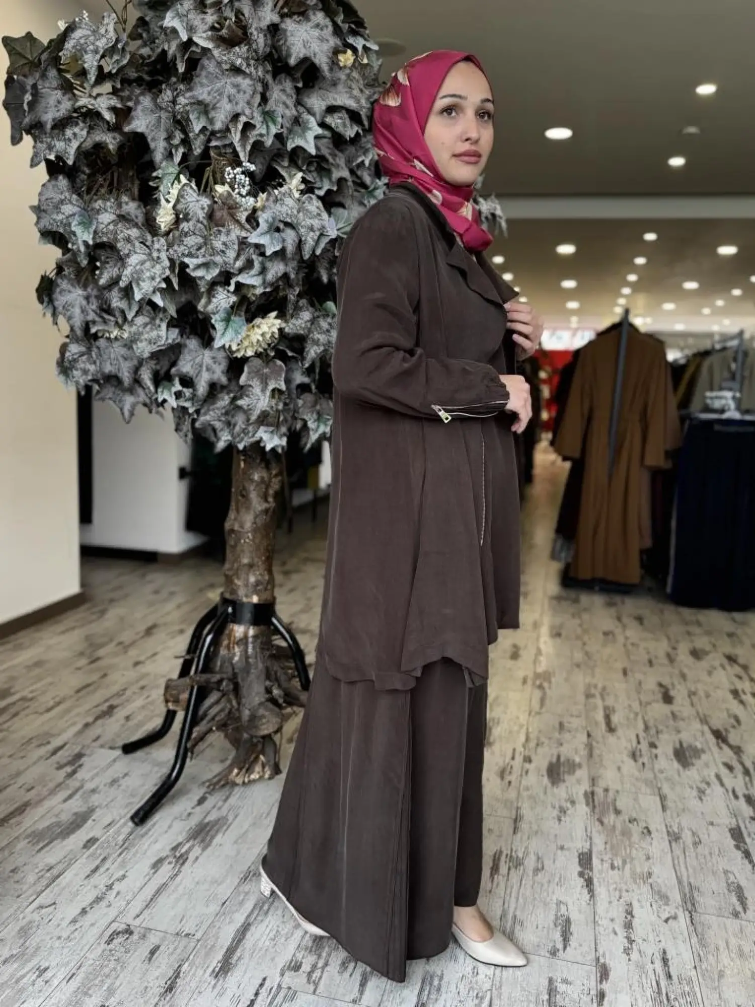 Misswhence 3 lü Cupra İpek Ceket Tunik Pantolon Takım 37205