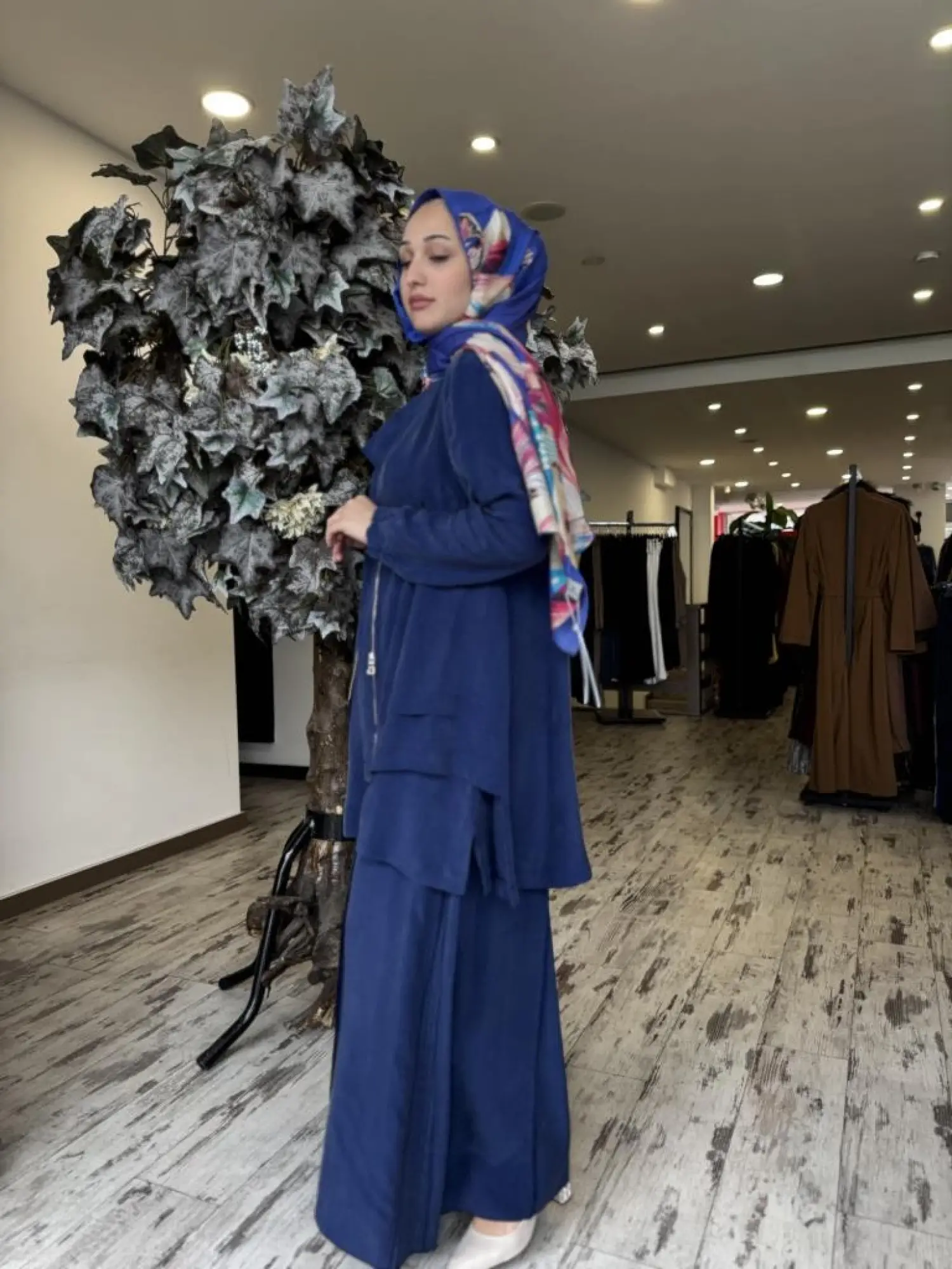 Misswhence 3 lü Cupra İpek Ceket Tunik Pantolon Takım 37205