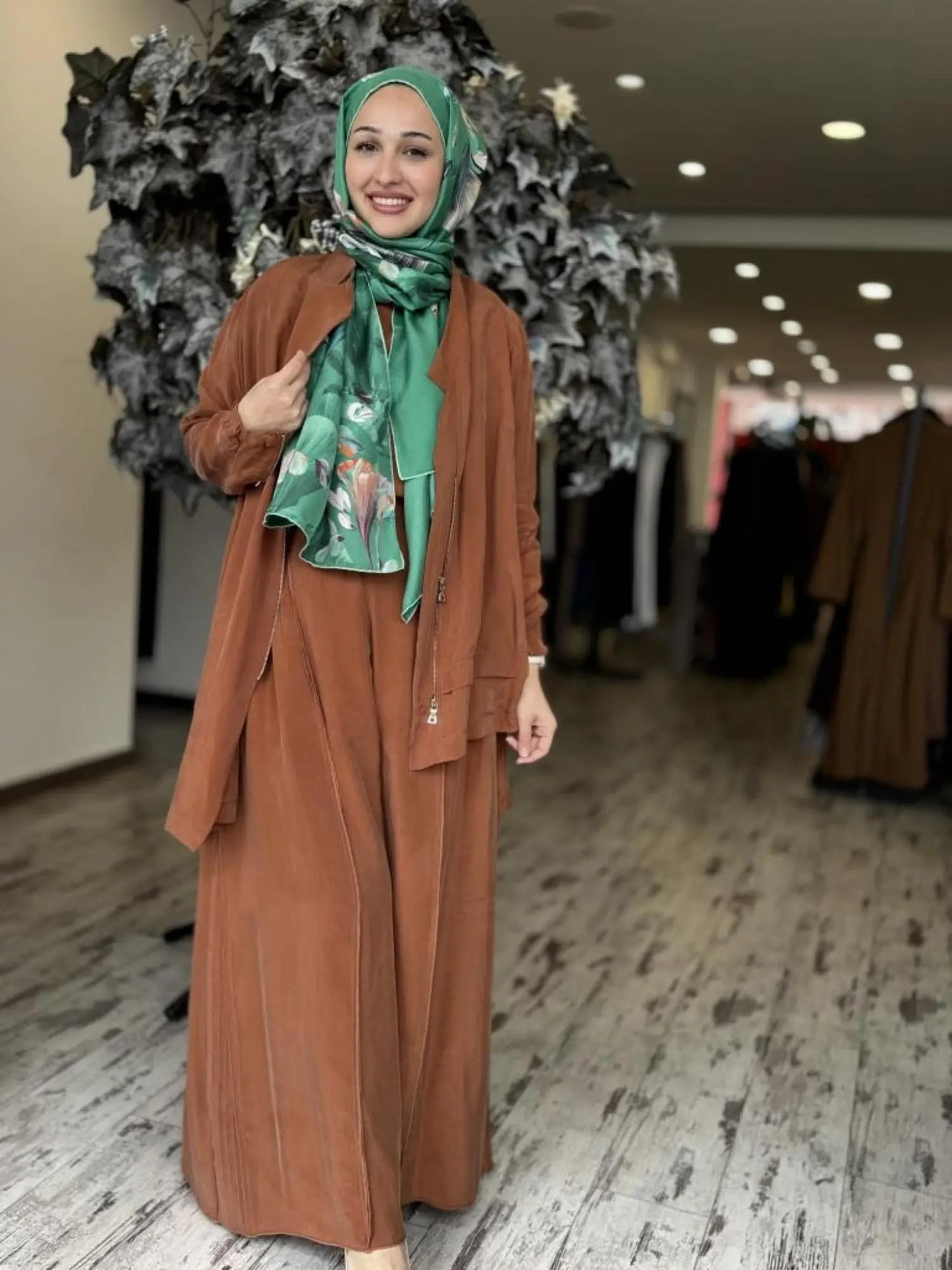 Misswhence 3 lü Cupra İpek Ceket Tunik Pantolon Takım 37205