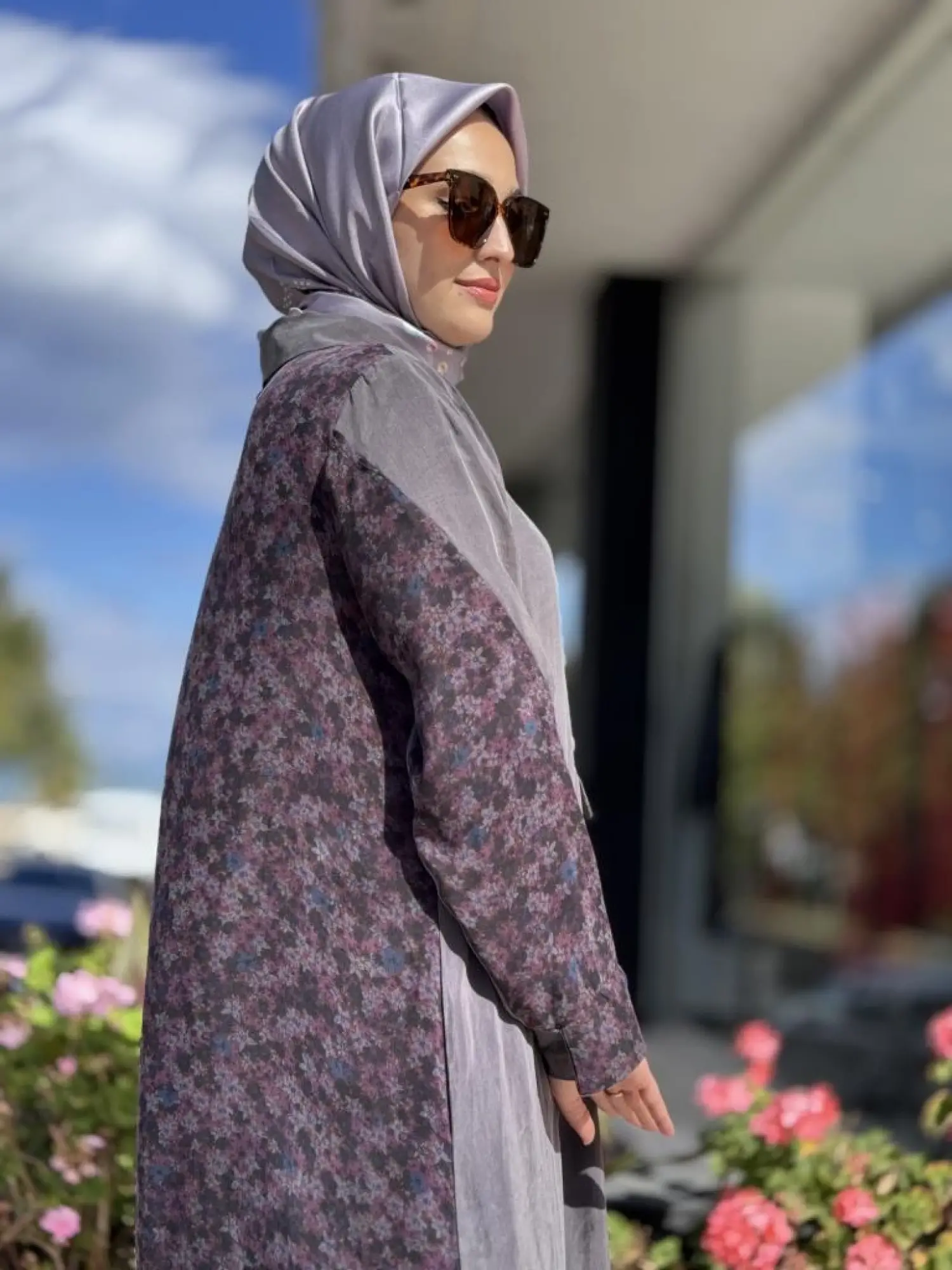 Misswhence Arkası Desenli Yarım Patlı İpek Elbise V3290