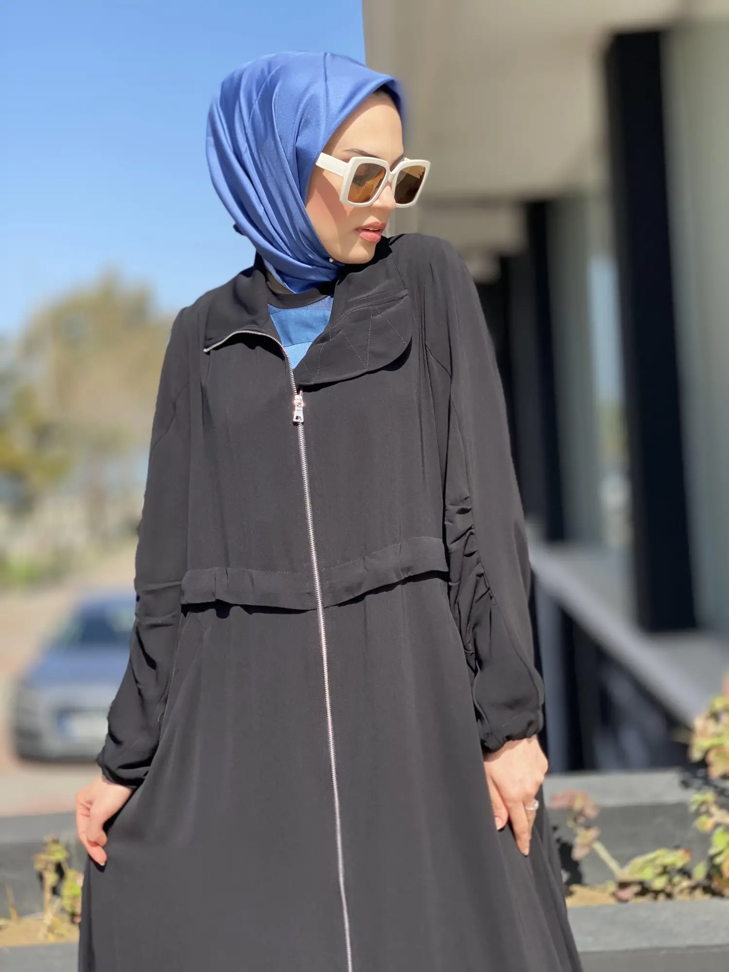 Misswhence Arkası Pliseli Fermuarlı Pardesü 35516