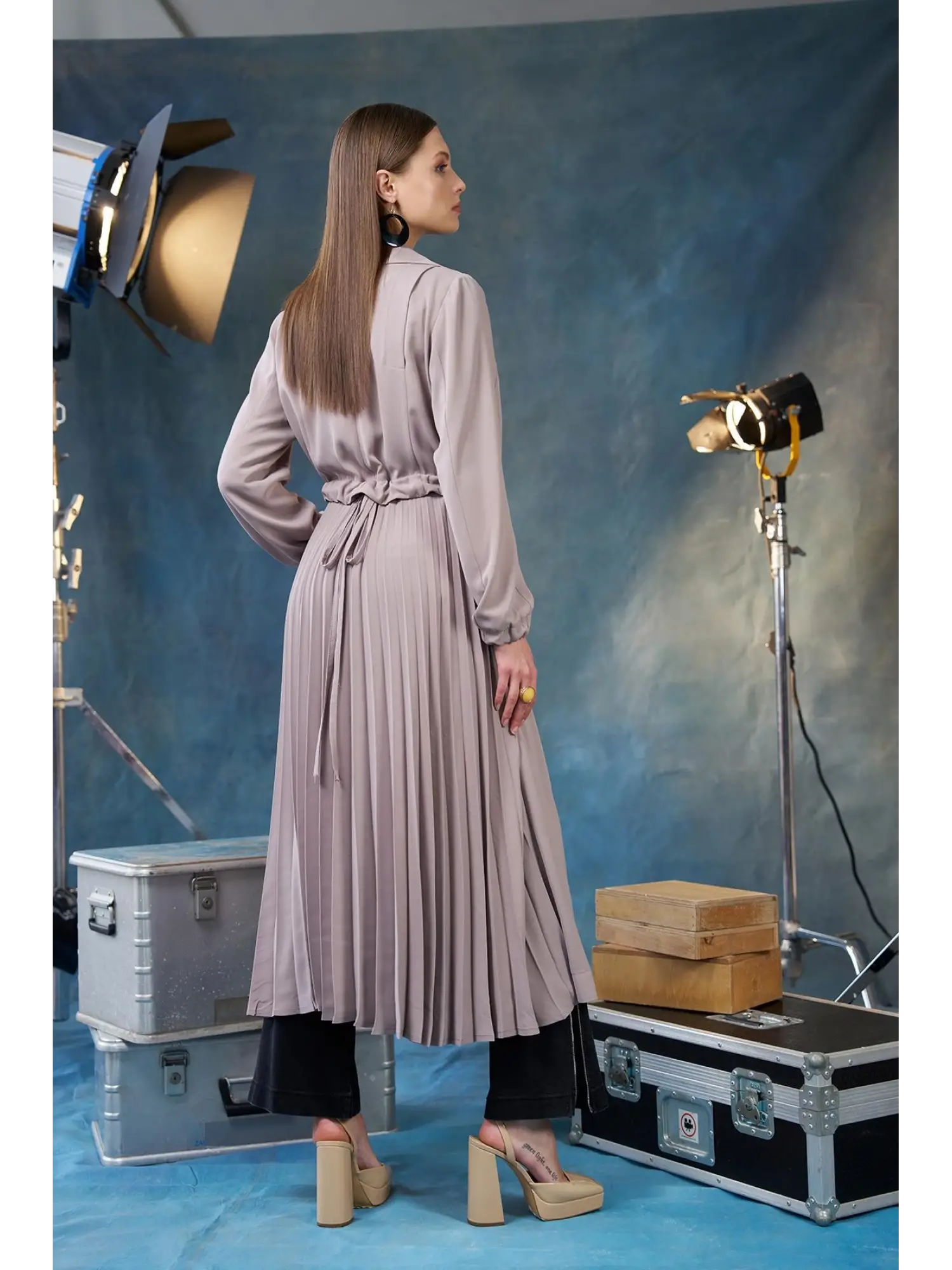 Misswhence Arkası Pliseli Fermuarlı Pardesü 35516