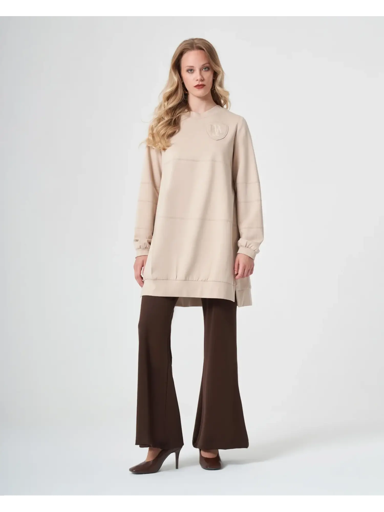 Misswhence Arma Detaylı Basic Çelik Örme Tunik 40021
