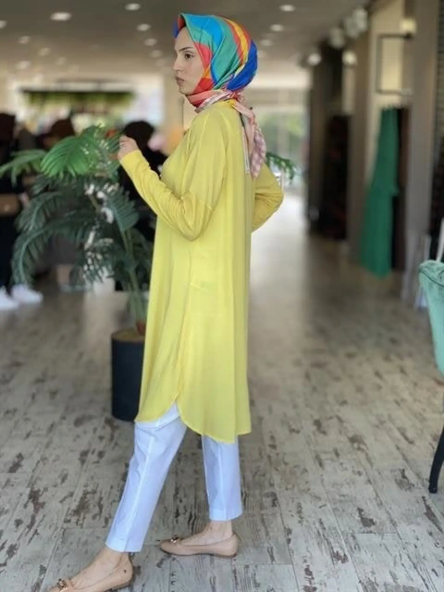 Misswhence Basic Cupra Sarı Tunik 33012