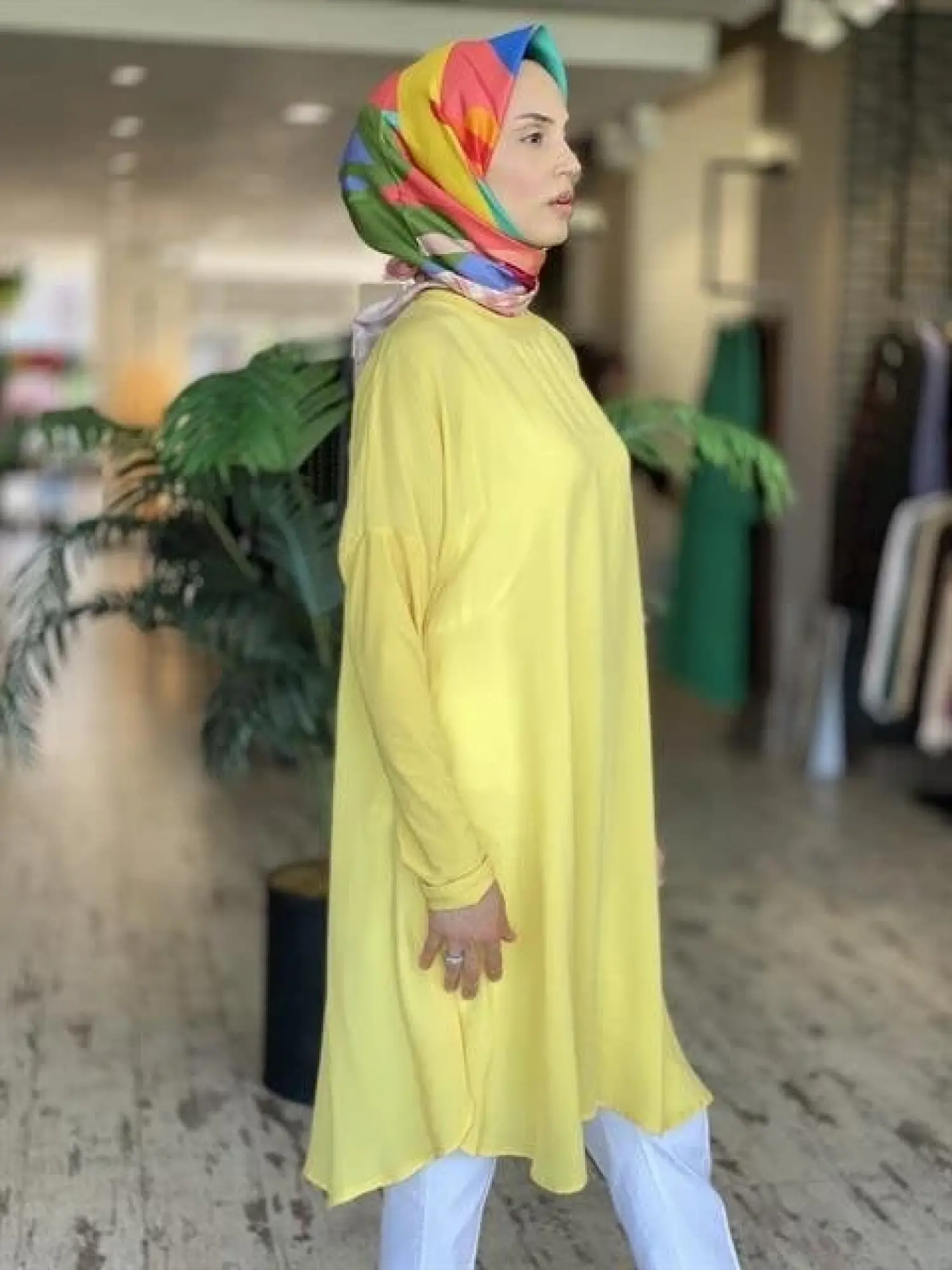 Misswhence Basic Cupra Sarı Tunik 33012