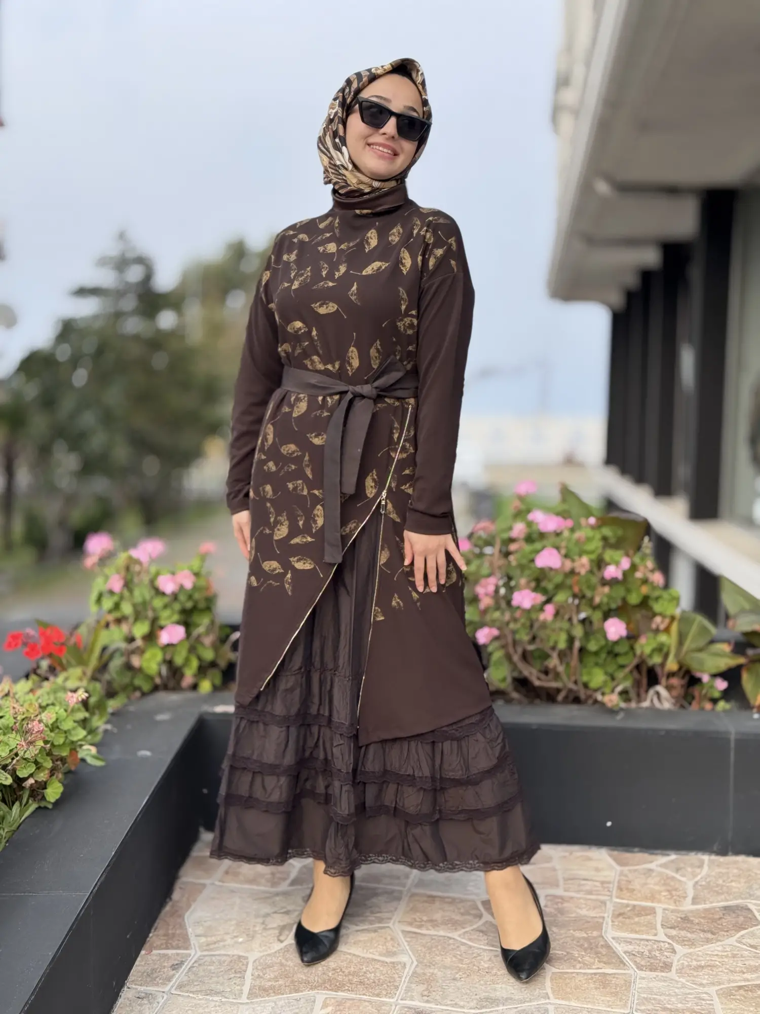 Misswhence Baskı Detaylı İkili Triko Elbise 38810