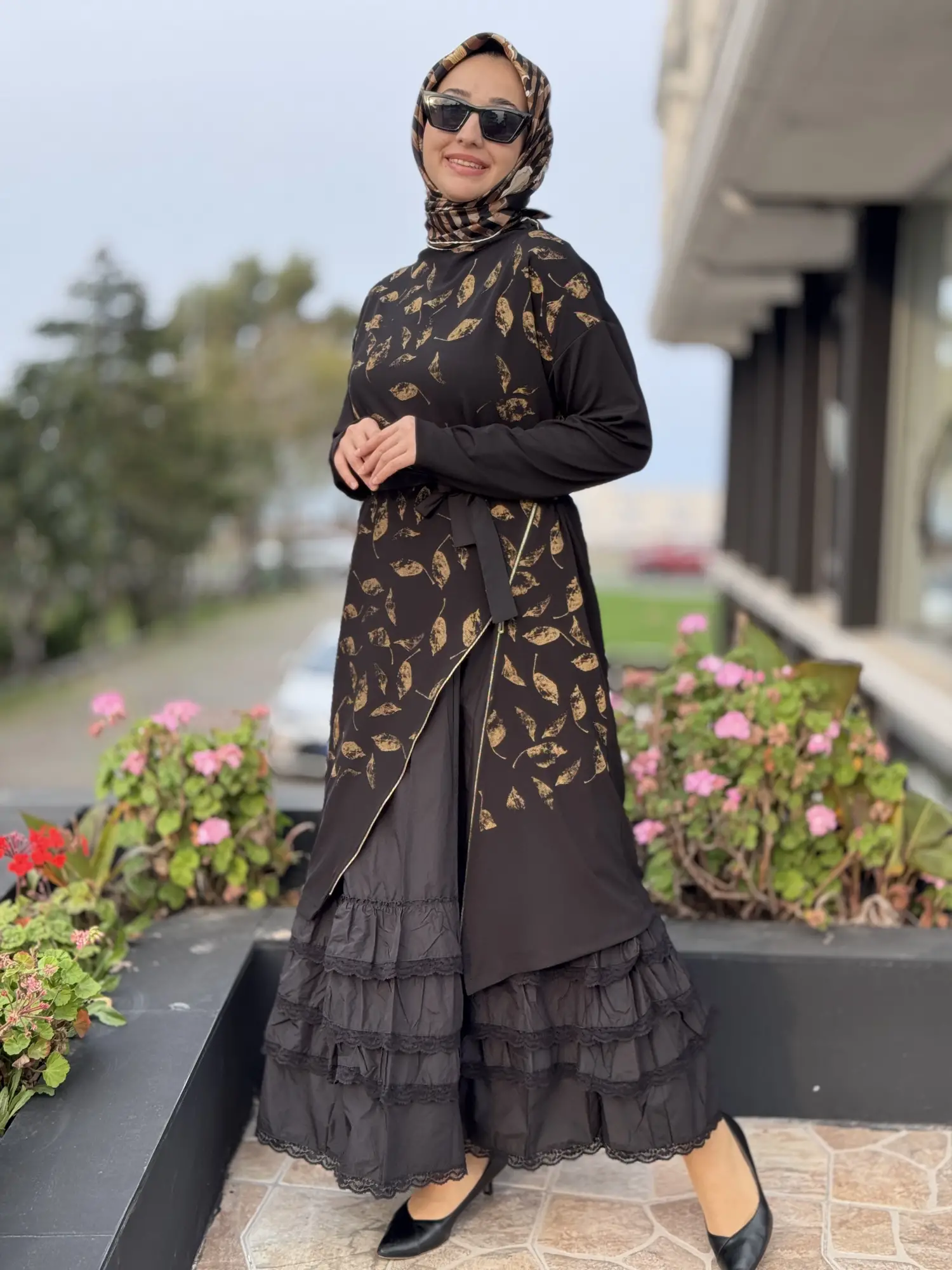 Misswhence Baskı Detaylı İkili Triko Elbise 38810